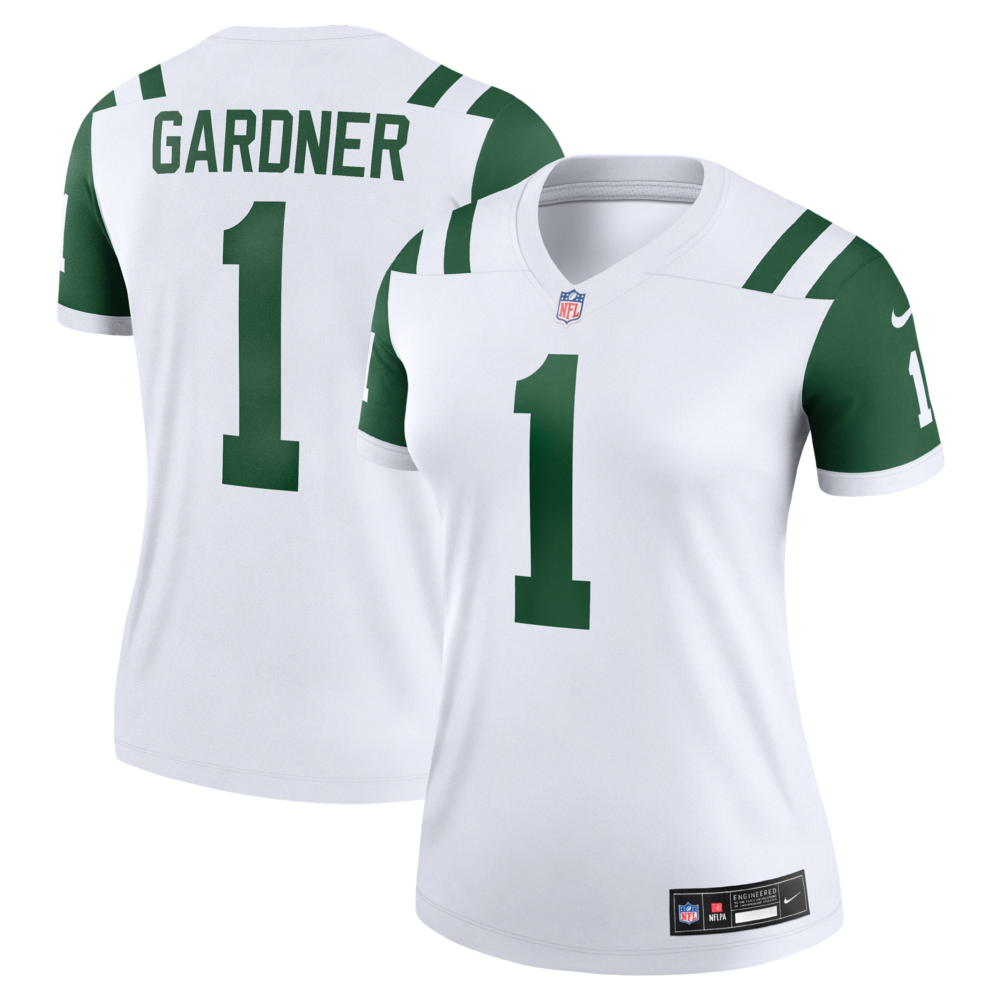 Women's New York Jets Ahmad Sauce Gardner Classic Alternate White Alternate Legend Player Performance Top JS3015 Saliibo
