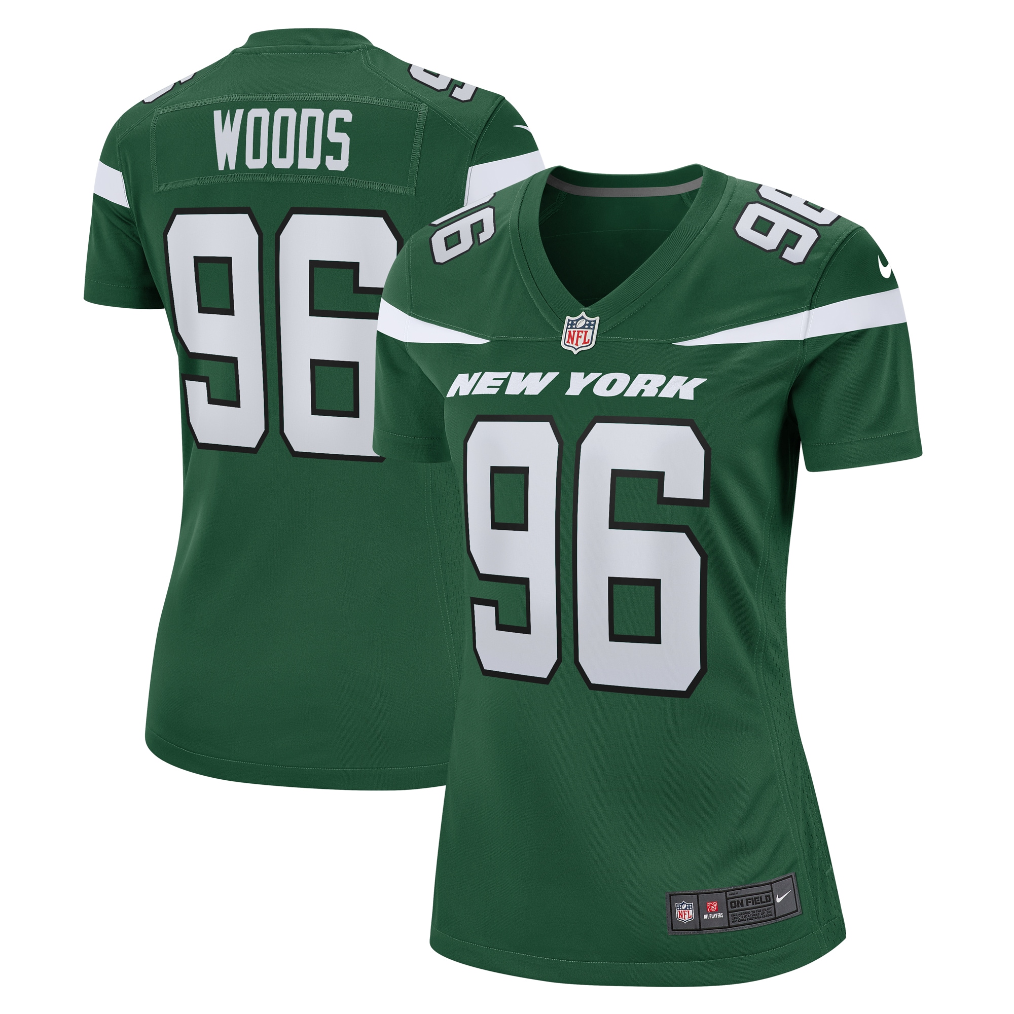 Women's New York Jets Al Woods Gotham Green Game Jersey JS8571 Saliibo