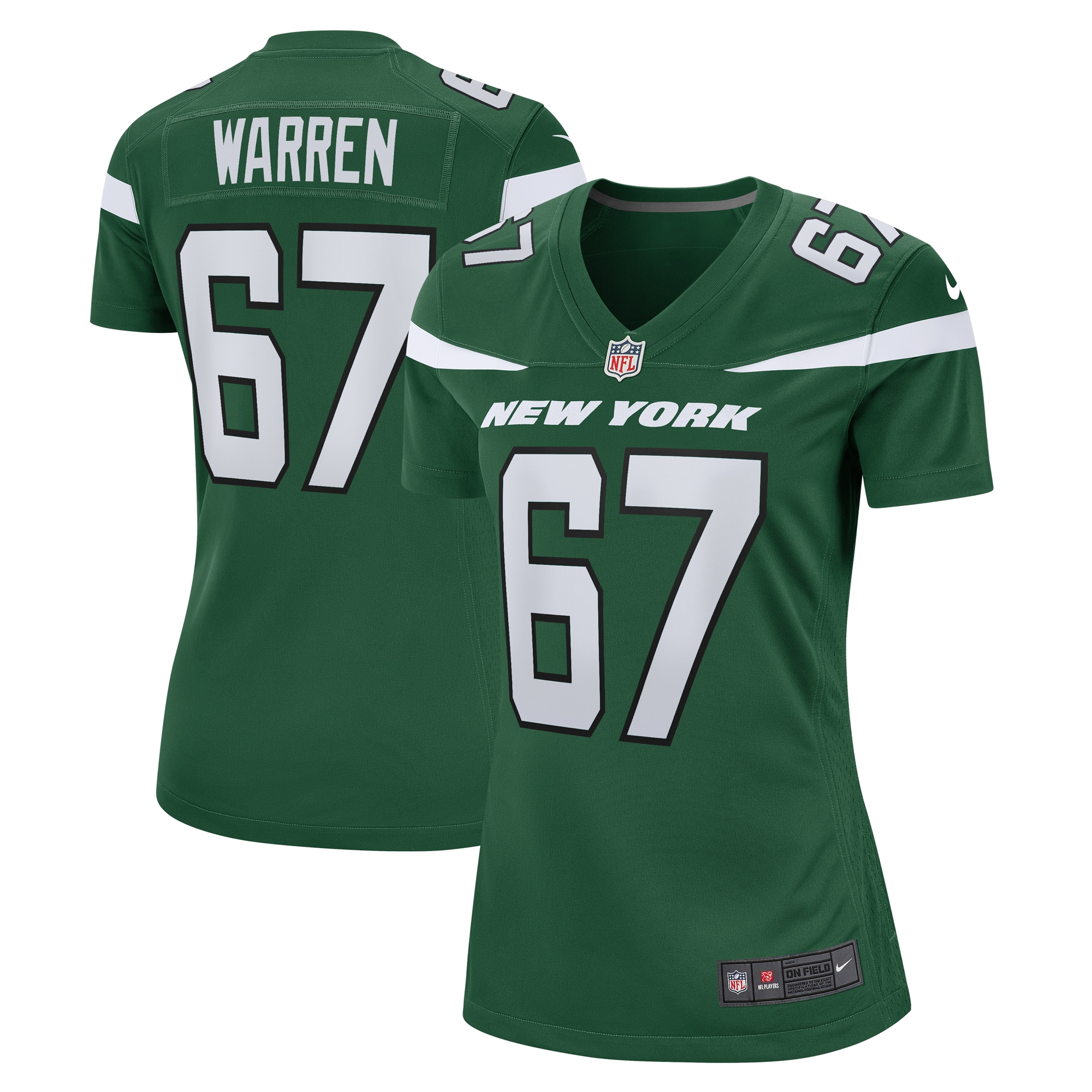 Women's New York Jets Carter Warren Gotham Green Game Jersey JS6630 Saliibo