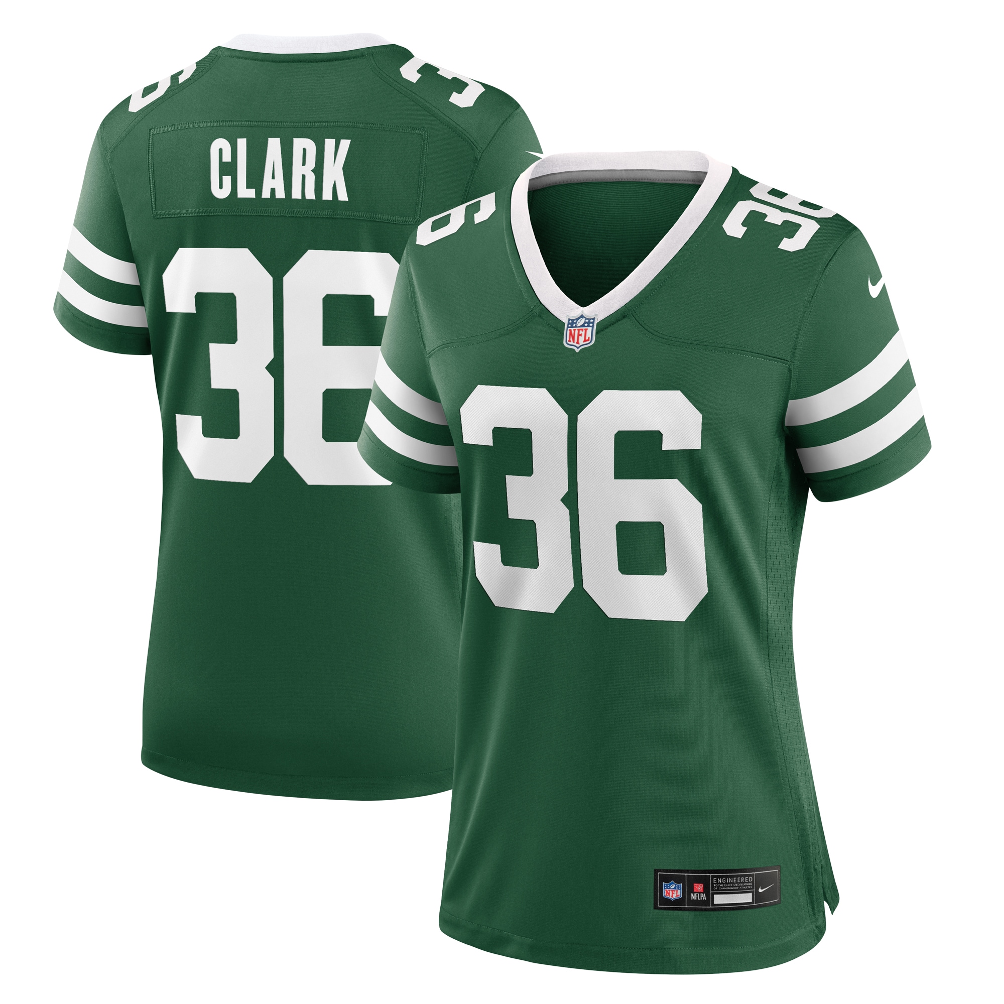 Women's New York Jets Chuck Clark Legacy Green Team Game Jersey JS2665 Saliibo