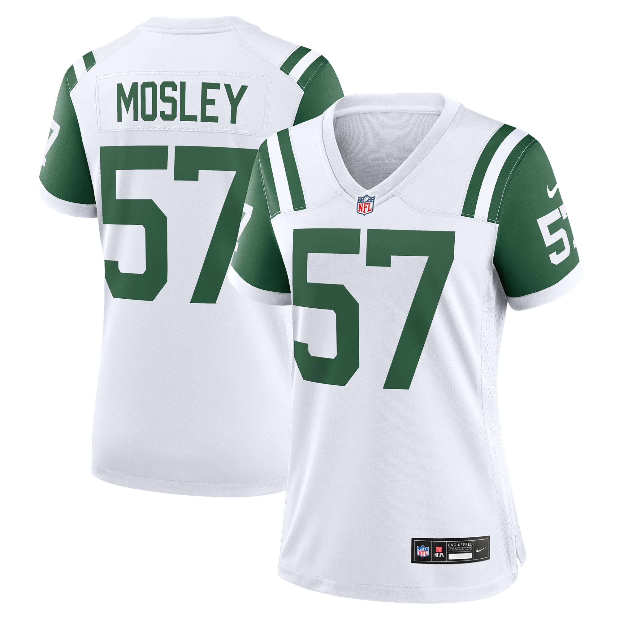 Women's New York Jets C.J. Mosley White Classic Alternate Game Jersey JS8386 Saliibo