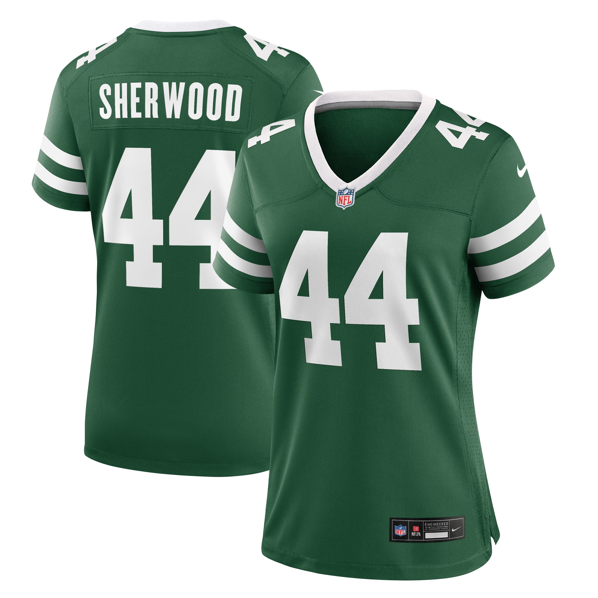 Women's New York Jets Jamien Sherwood Legacy Green Team Game Jersey JS9900 Saliibo