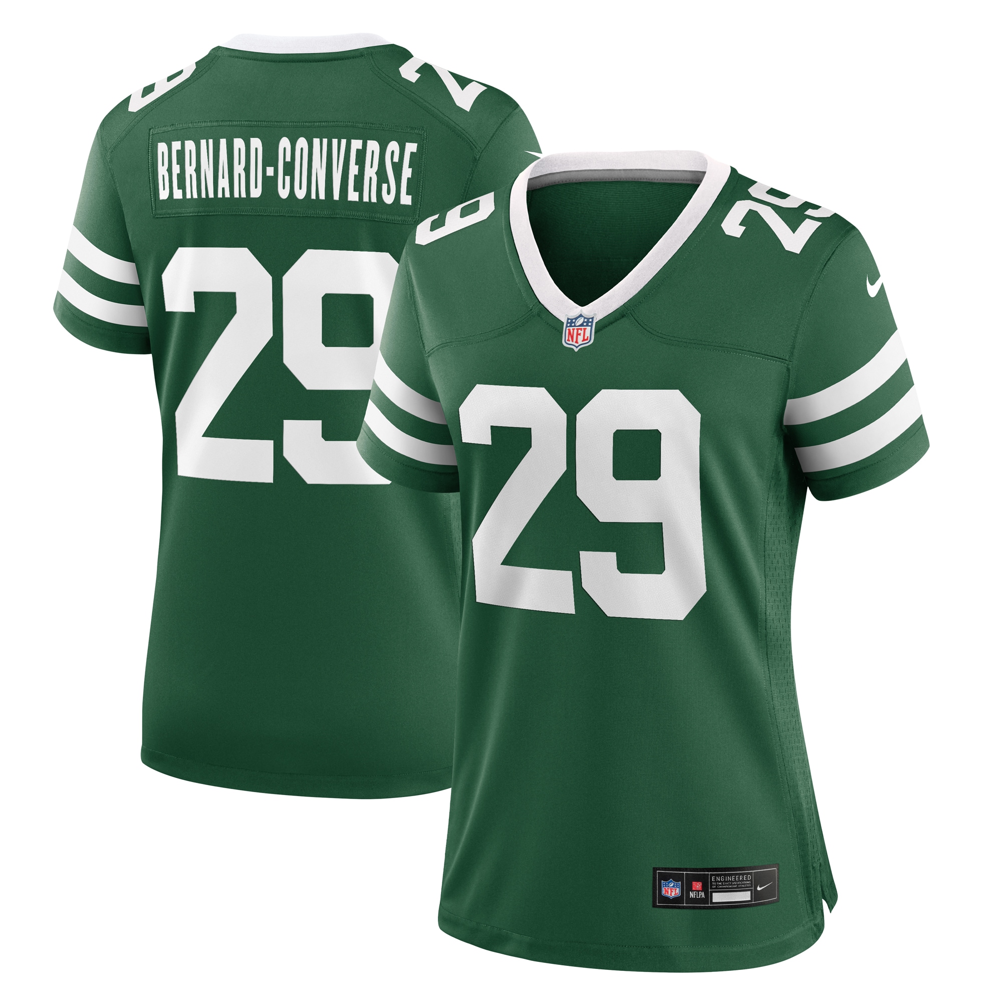 Women's New York Jets Jarrick Bernard Converse Legacy Green Team Game Jersey JS7006 Saliibo