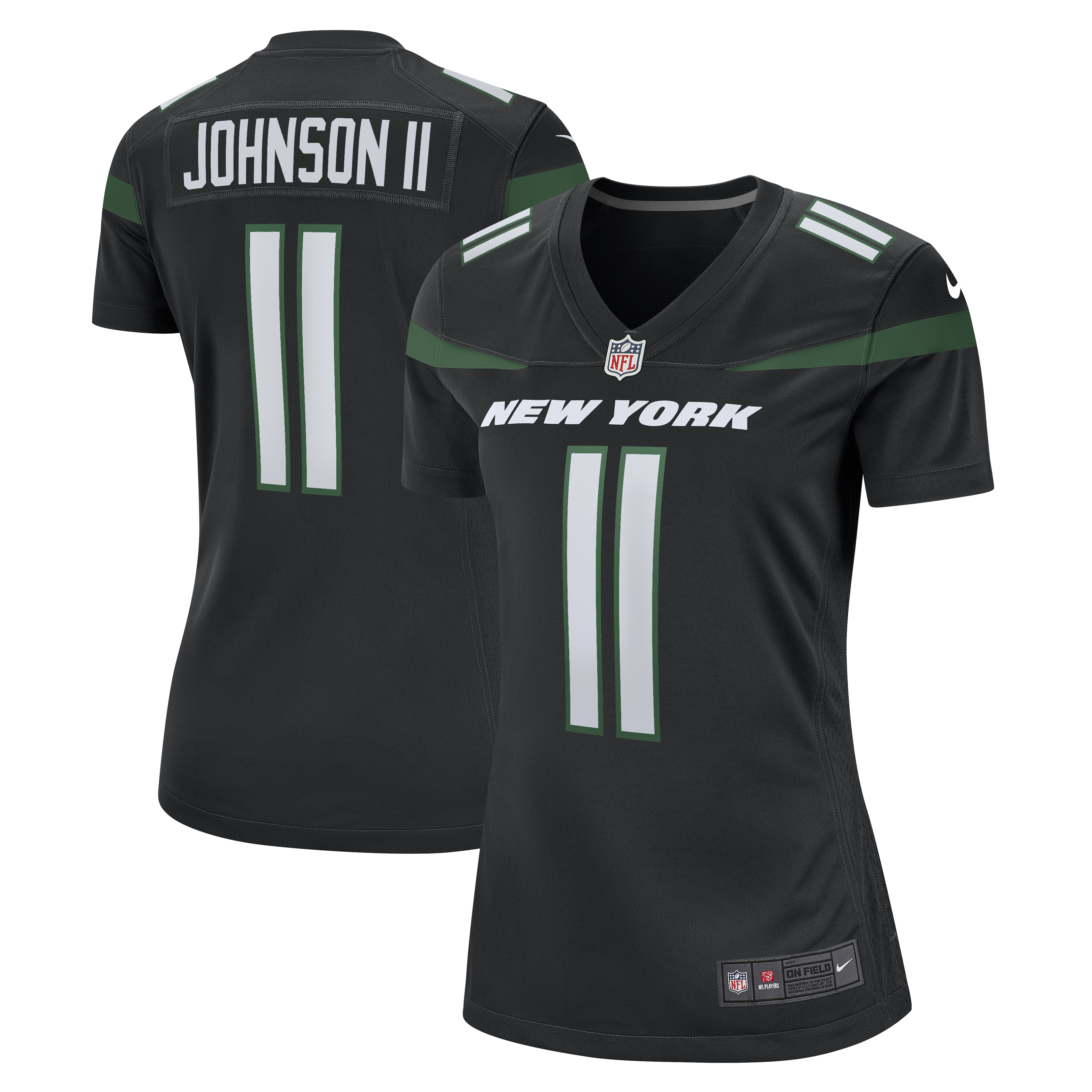 Women's New York Jets Jermaine Johnson II Stealth Black Alternate Game Jersey JS2670 Saliibo
