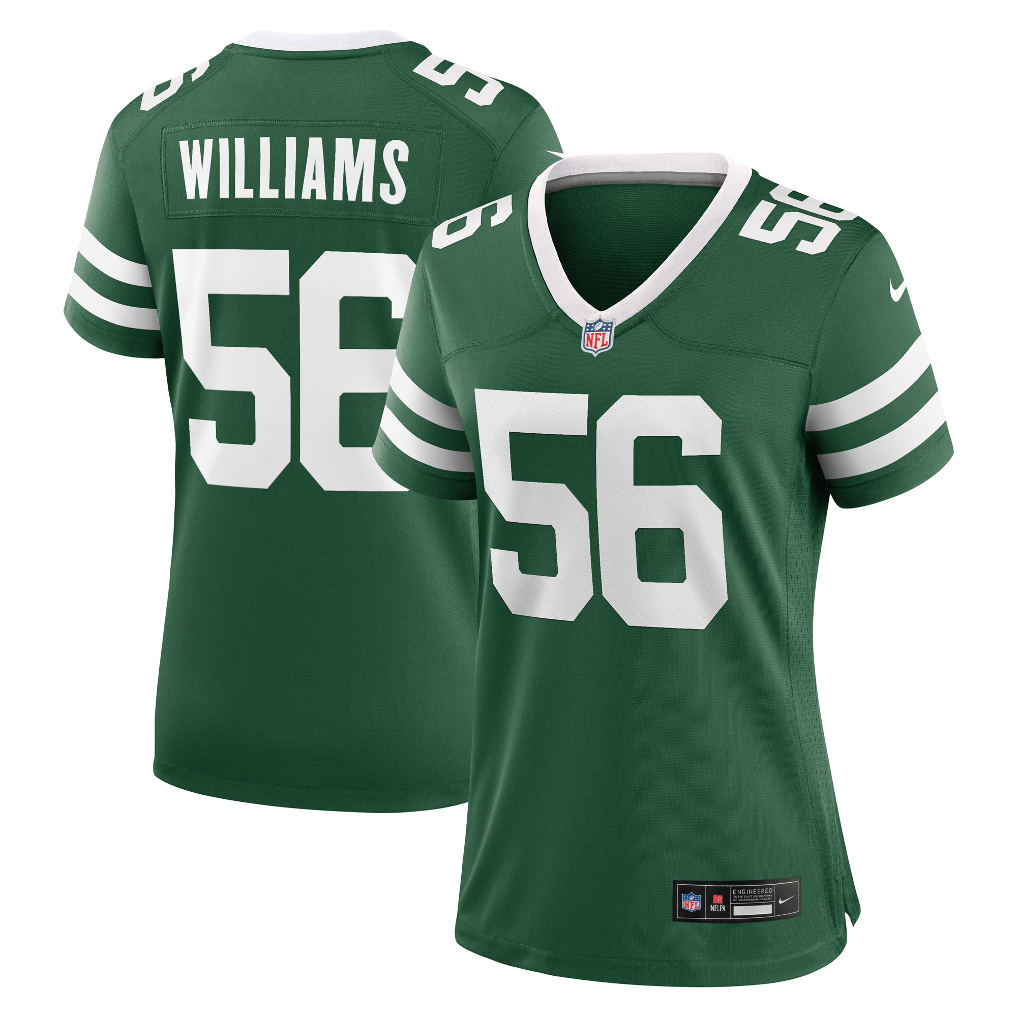 Women's New York Jets Legacy Quincy Williams Green Game Player Jersey JS2199 Saliibo