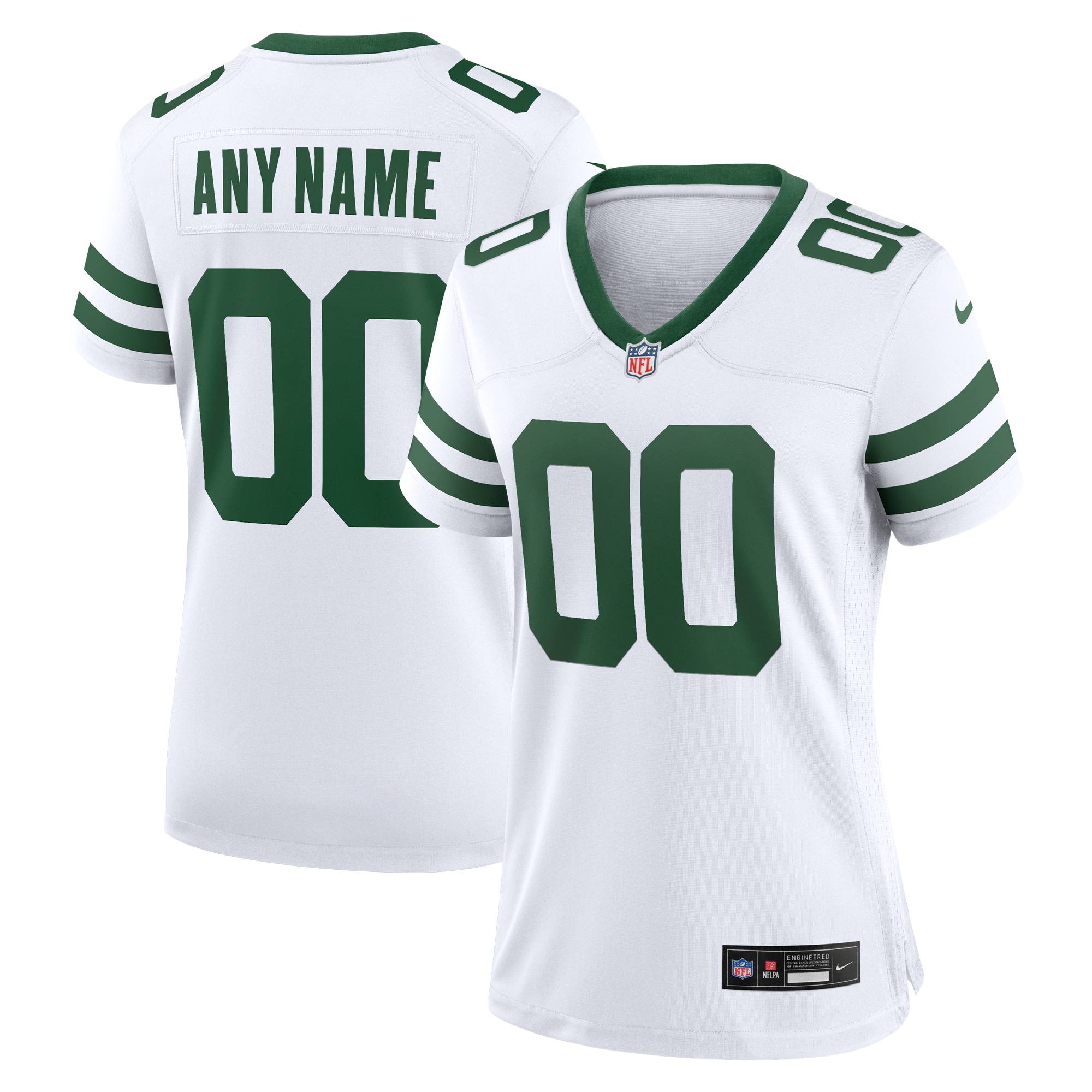 Women's New York Jets Legacy White Custom Game Jersey JS4250 Saliibo
