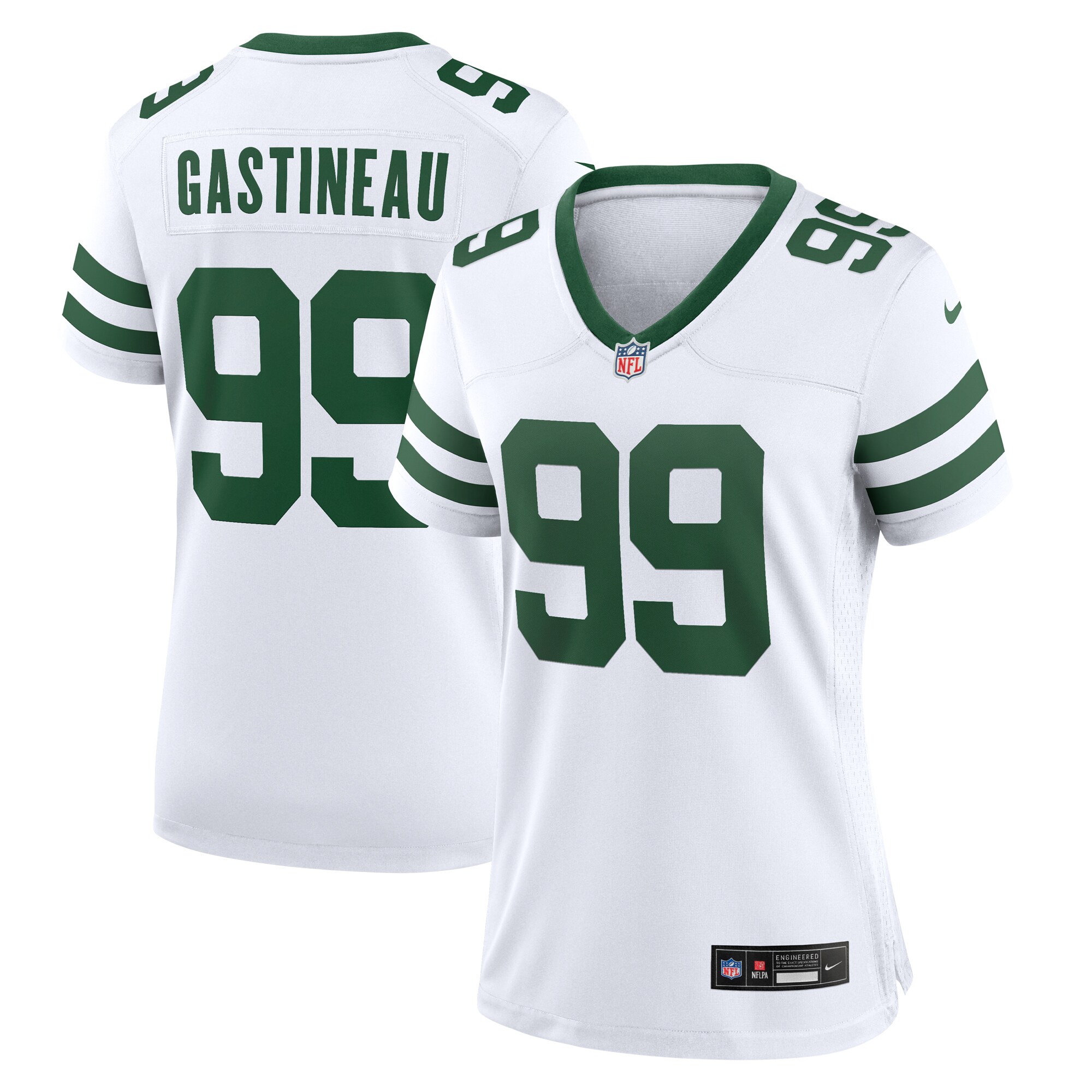 Women's New York Jets Mark Gastineau White Legacy Retired Player Game Jersey JS2439 Saliibo