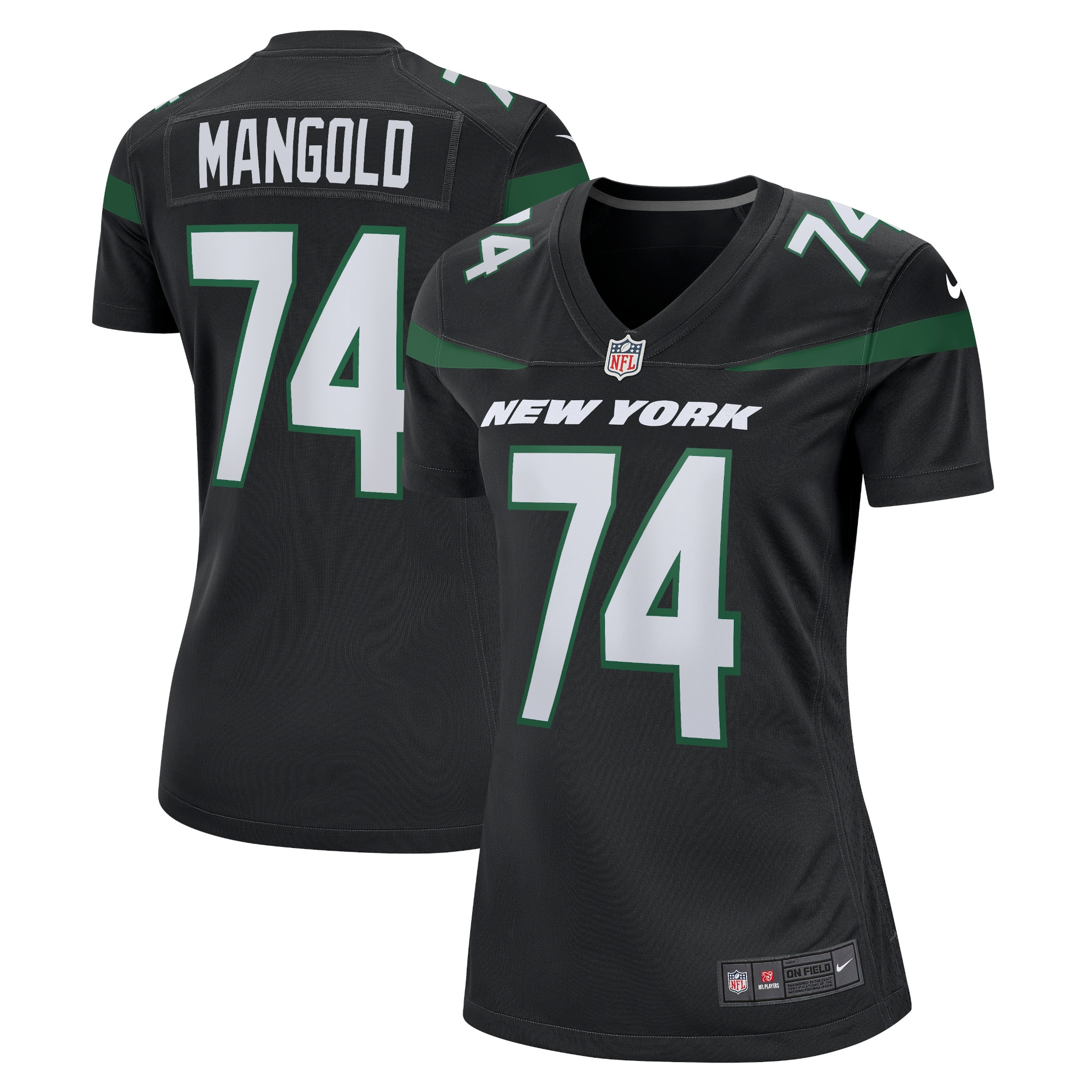 Women's New York Jets Nick Mangold Black Retired Player Jersey JS2494 Saliibo