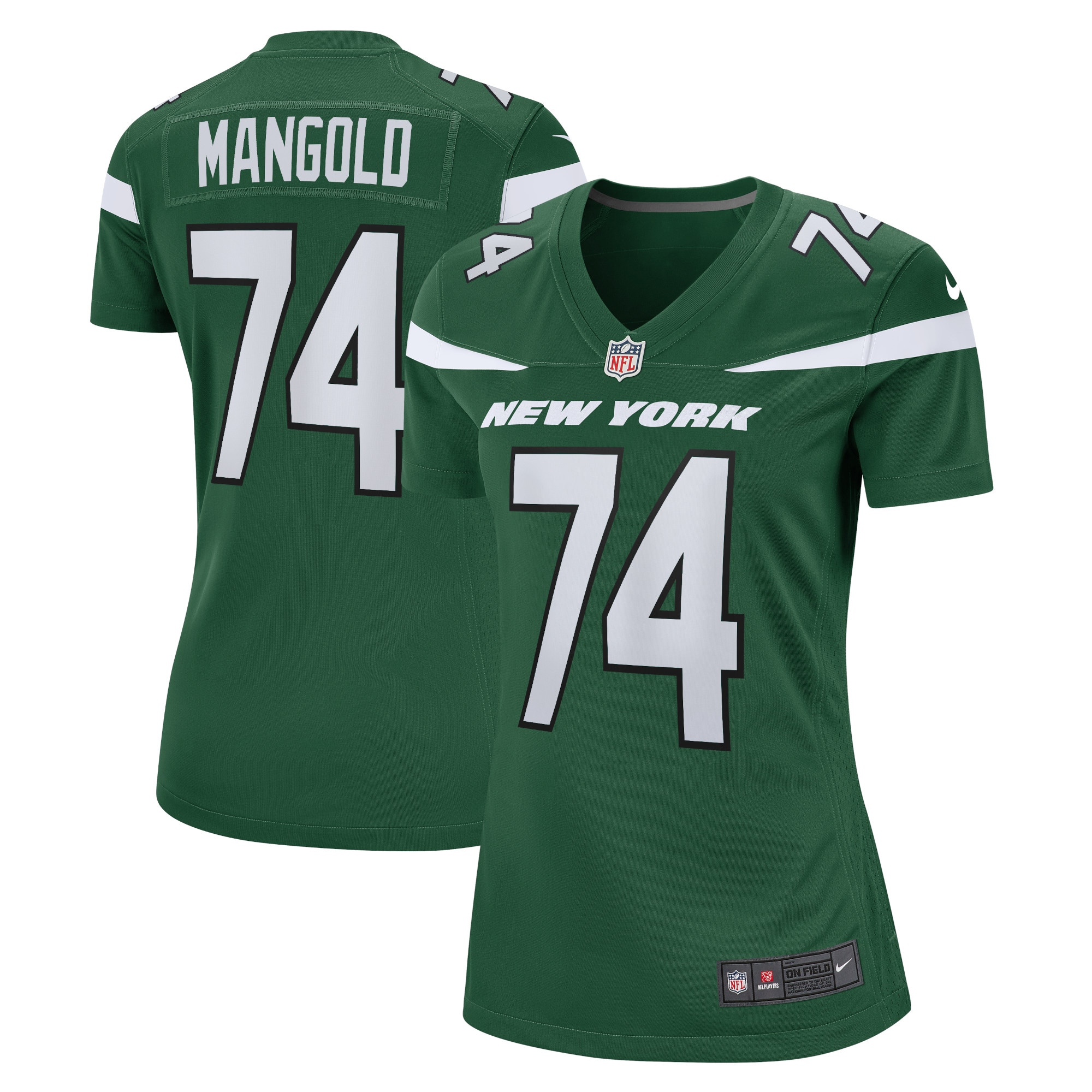 Women's New York Jets Nick Mangold Gotham Green Retired Player Jersey JS8111 Saliibo