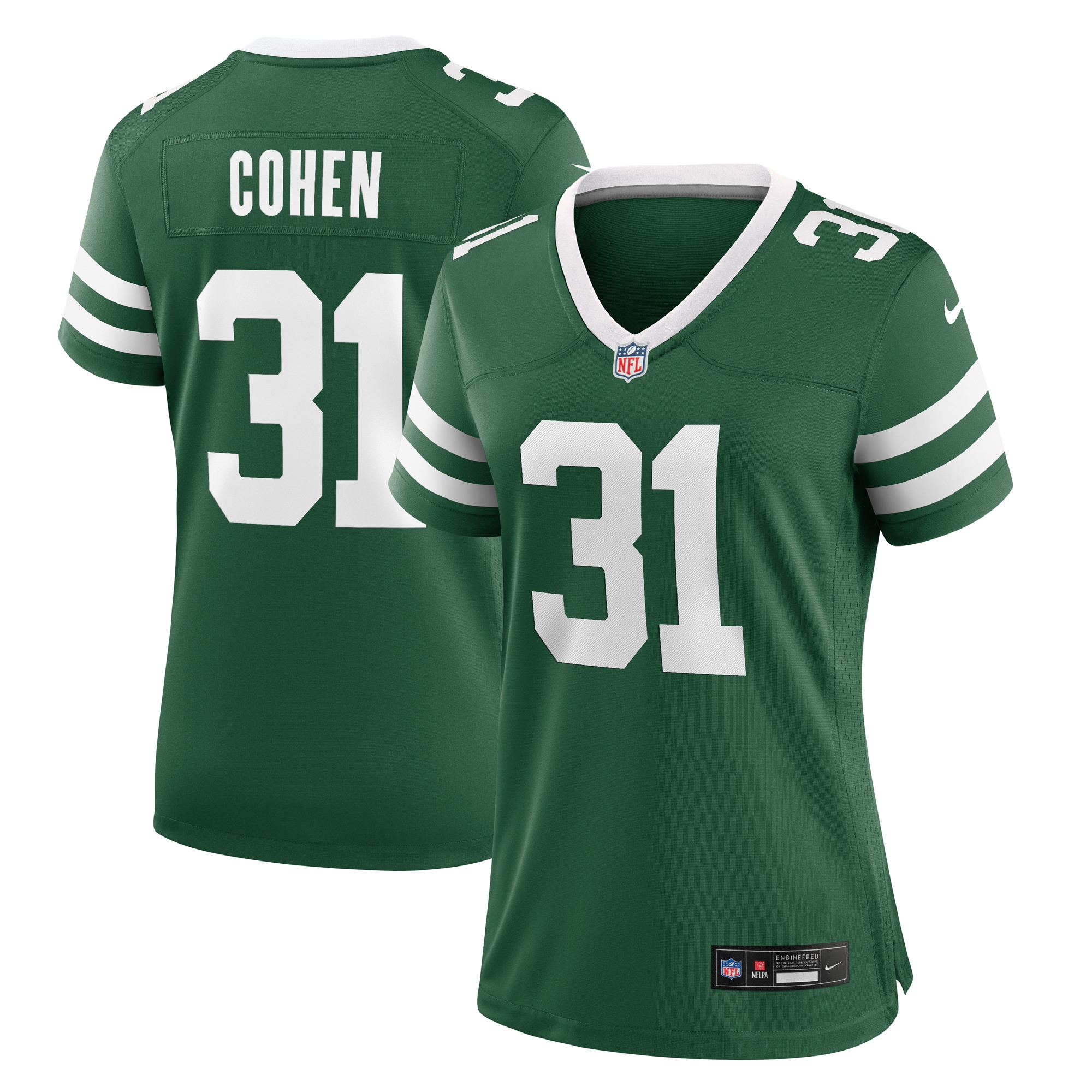 Women's New York Jets Tarik Cohen Legacy Green Team Game Jersey JS9249 Saliibo