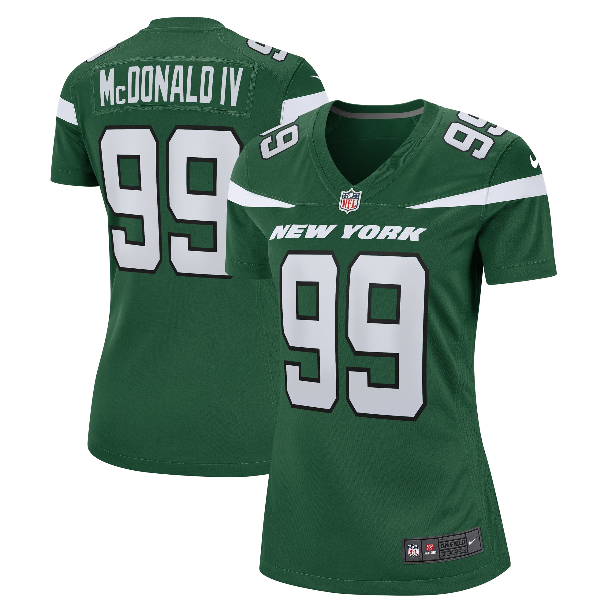 Women's New York Jets Will McDonald IV Gotham Green Game Jersey JS1687 Saliibo