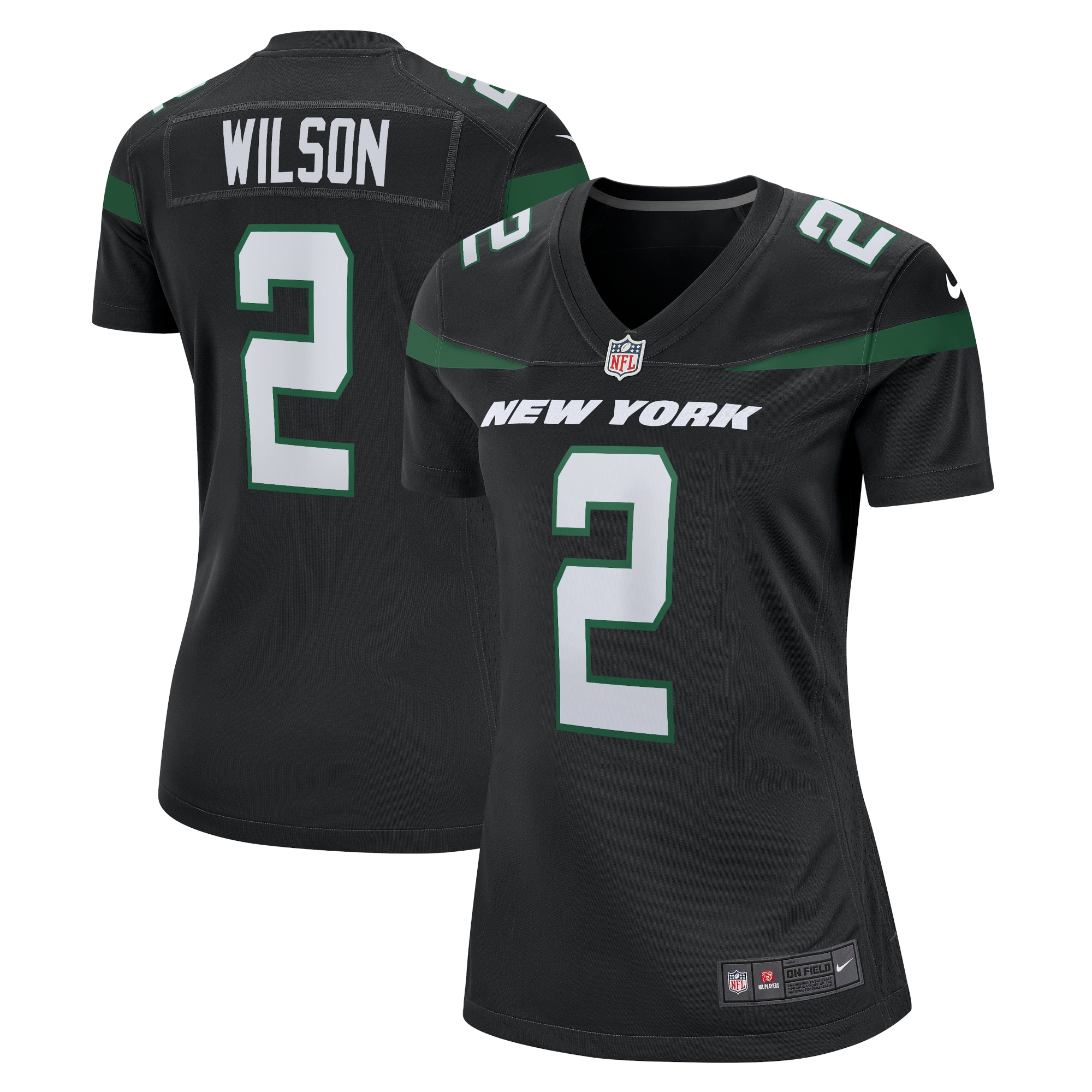 Women's New York Jets Zach Wilson Black Player Jersey JS7365 Saliibo
