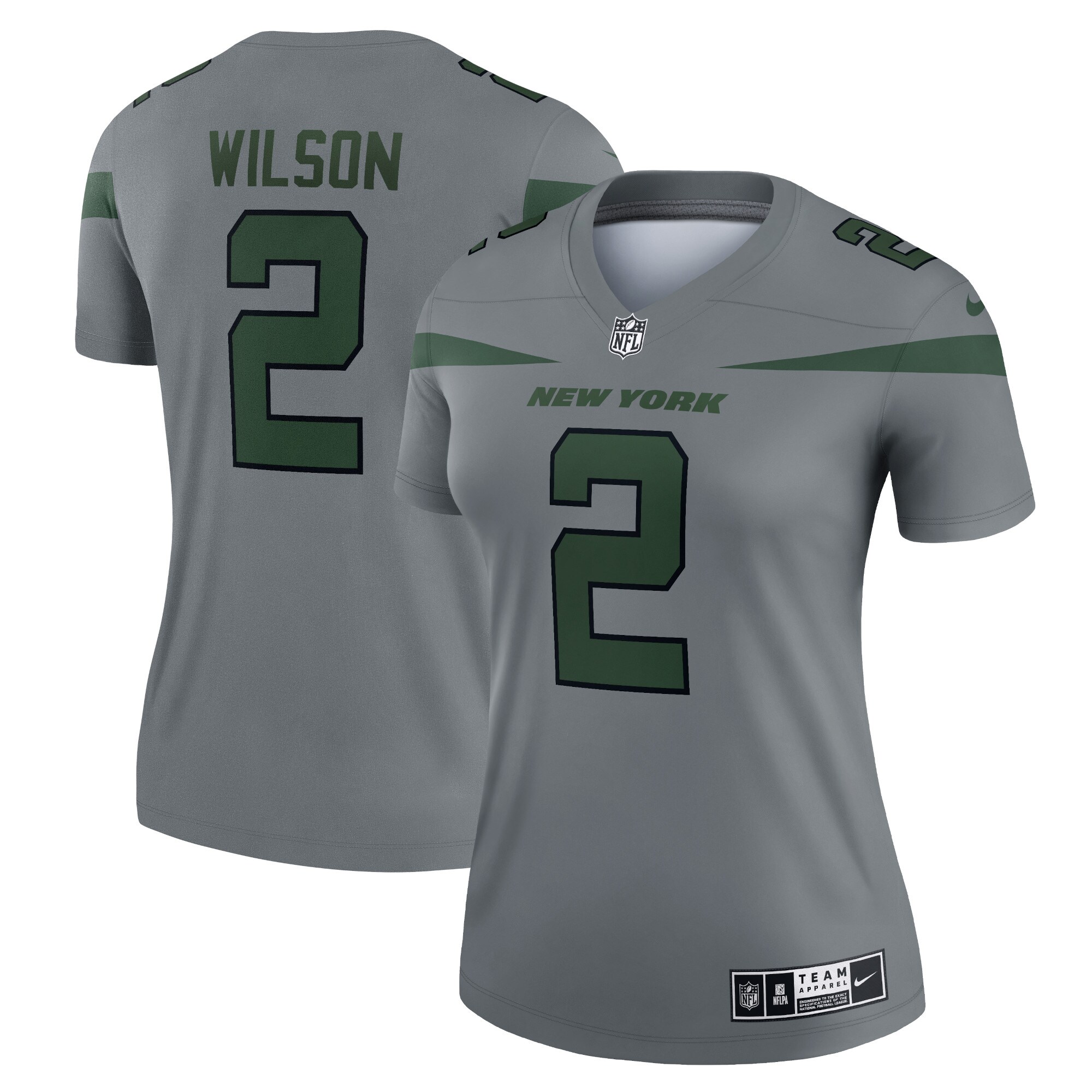 Women's New York Jets Zach Wilson Gray Inverted Legend Player Performance Top JS2873 Saliibo