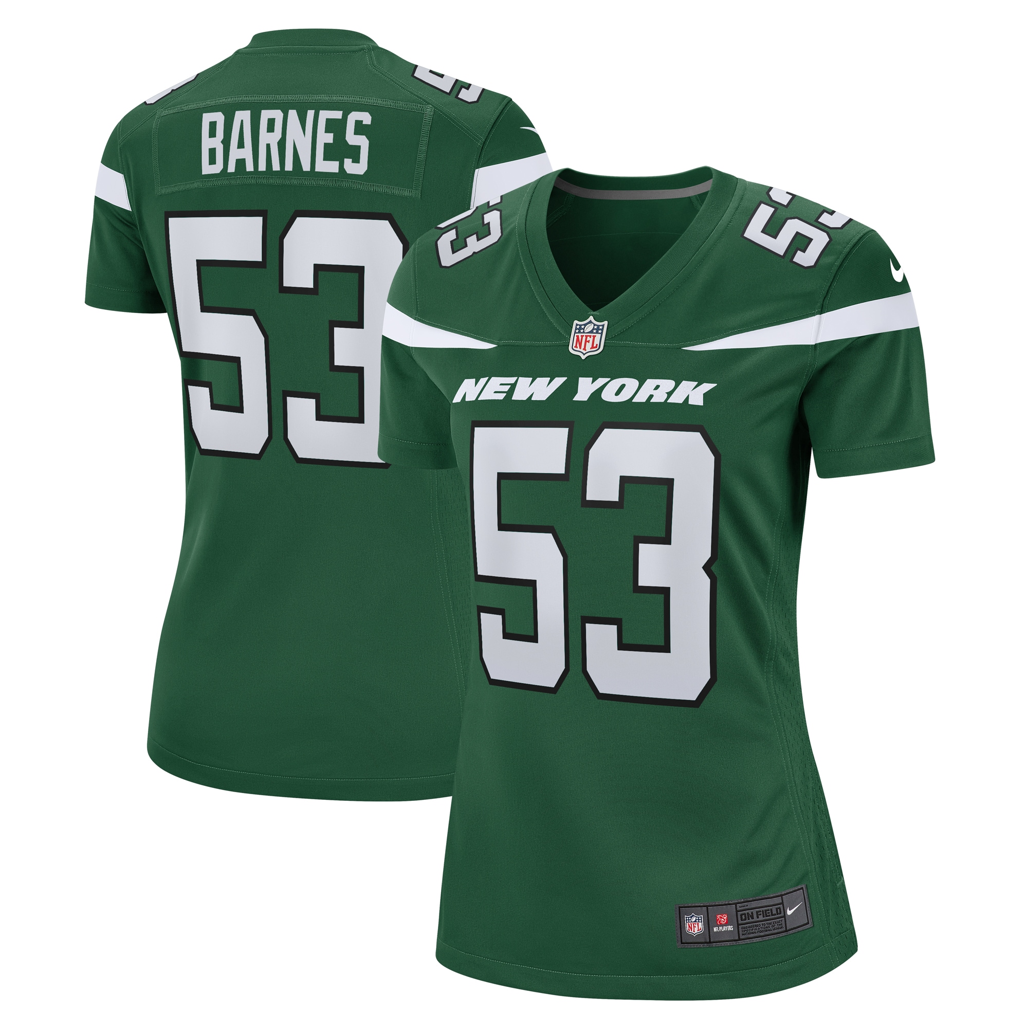Women's New York Jets Zaire Barnes Gotham Green Game Jersey JS6580 Saliibo