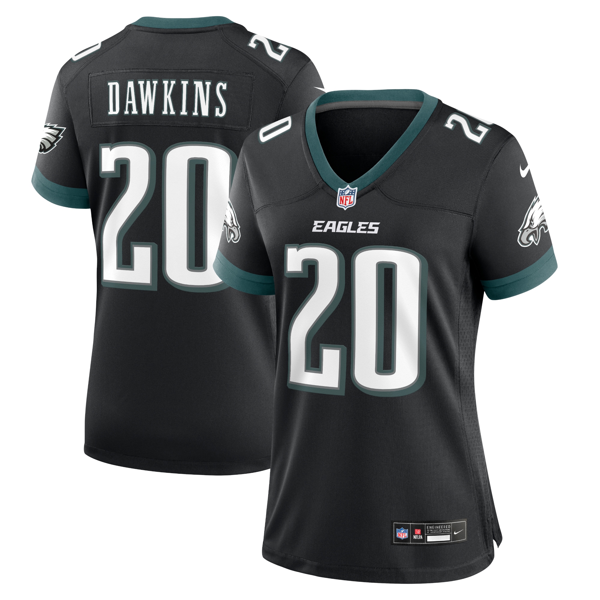 Women's Philadelphia Eagles Brian Dawkins Black Alternate Game Jersey JS7863 Saliibo
