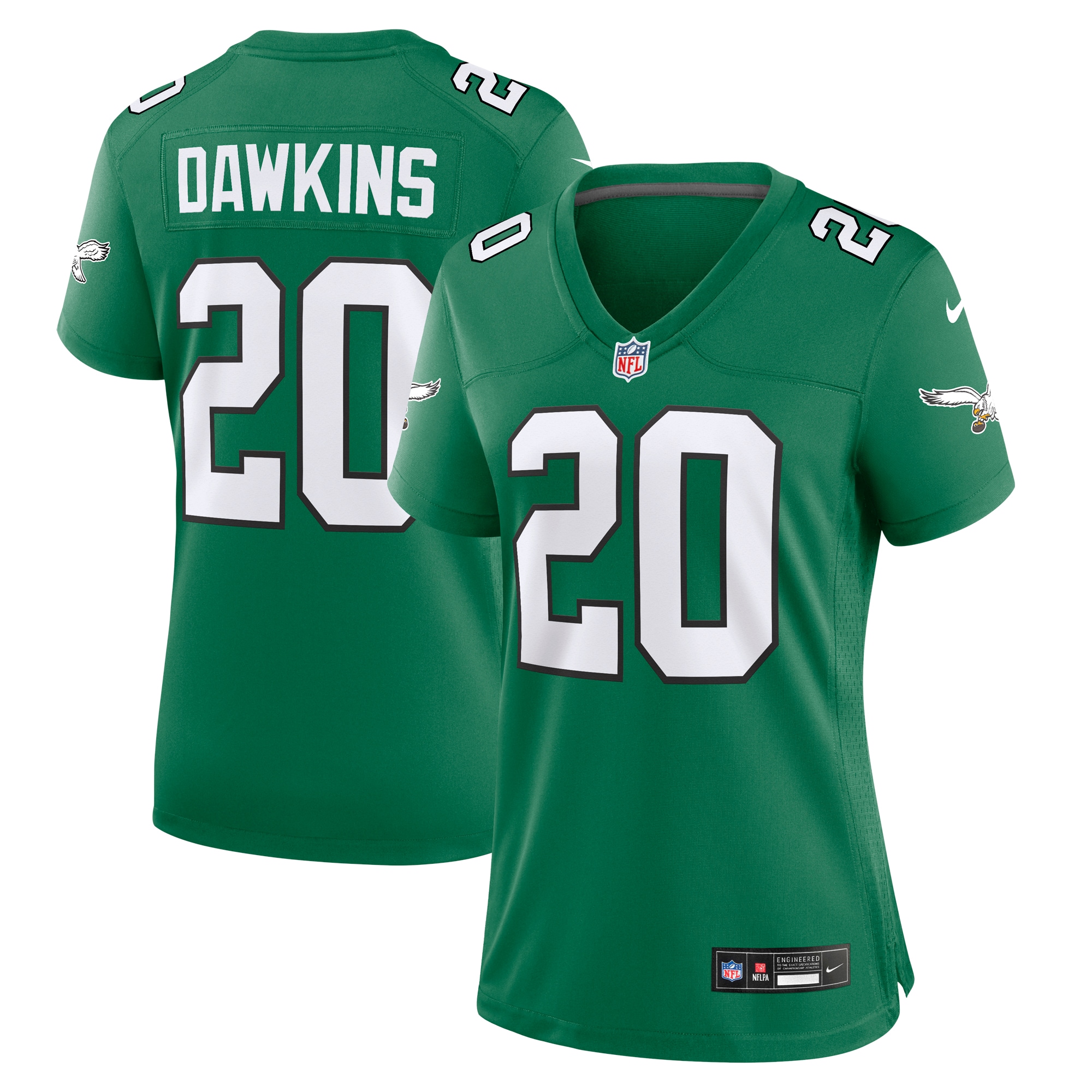 Women's Philadelphia Eagles Brian Dawkins Kelly Green Alternate Game Jersey JS4872 Saliibo