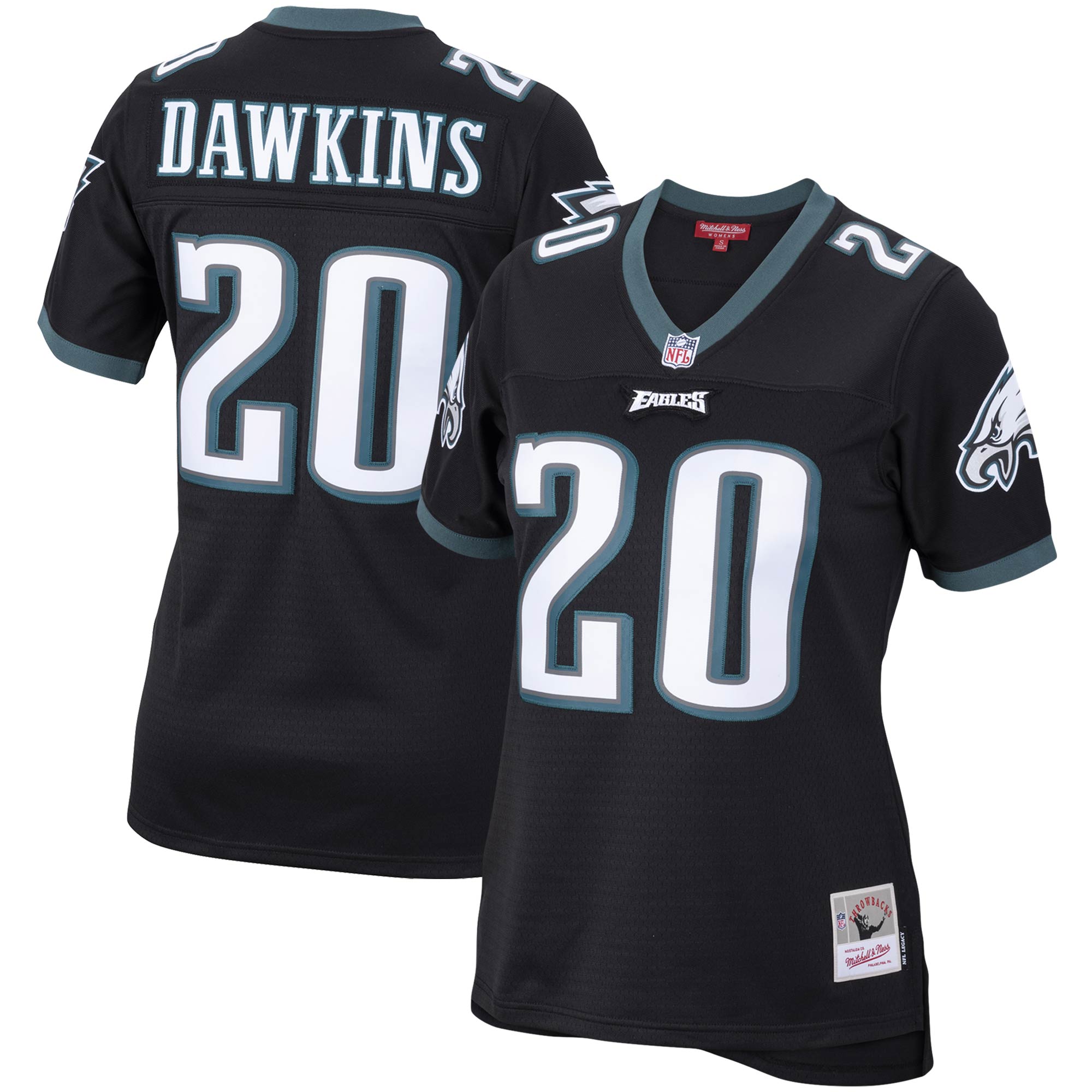 Women's Philadelphia Eagles Brian Dawkins Mitchell & Ness Black Legacy Team Jersey JS5903 Saliibo