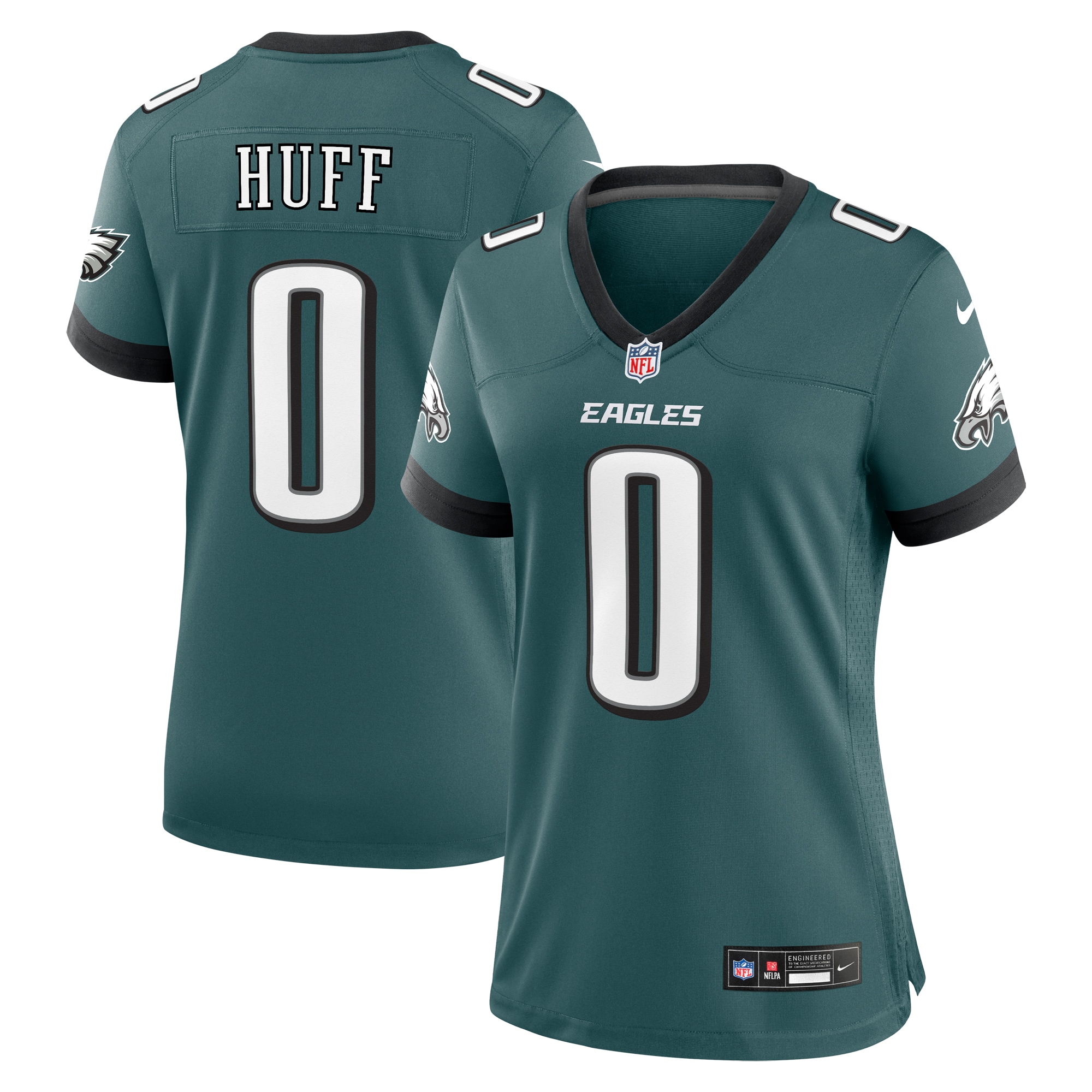 Women's Philadelphia Eagles Bryce Huff Midnight Green Game Player Jersey JS9078 Saliibo