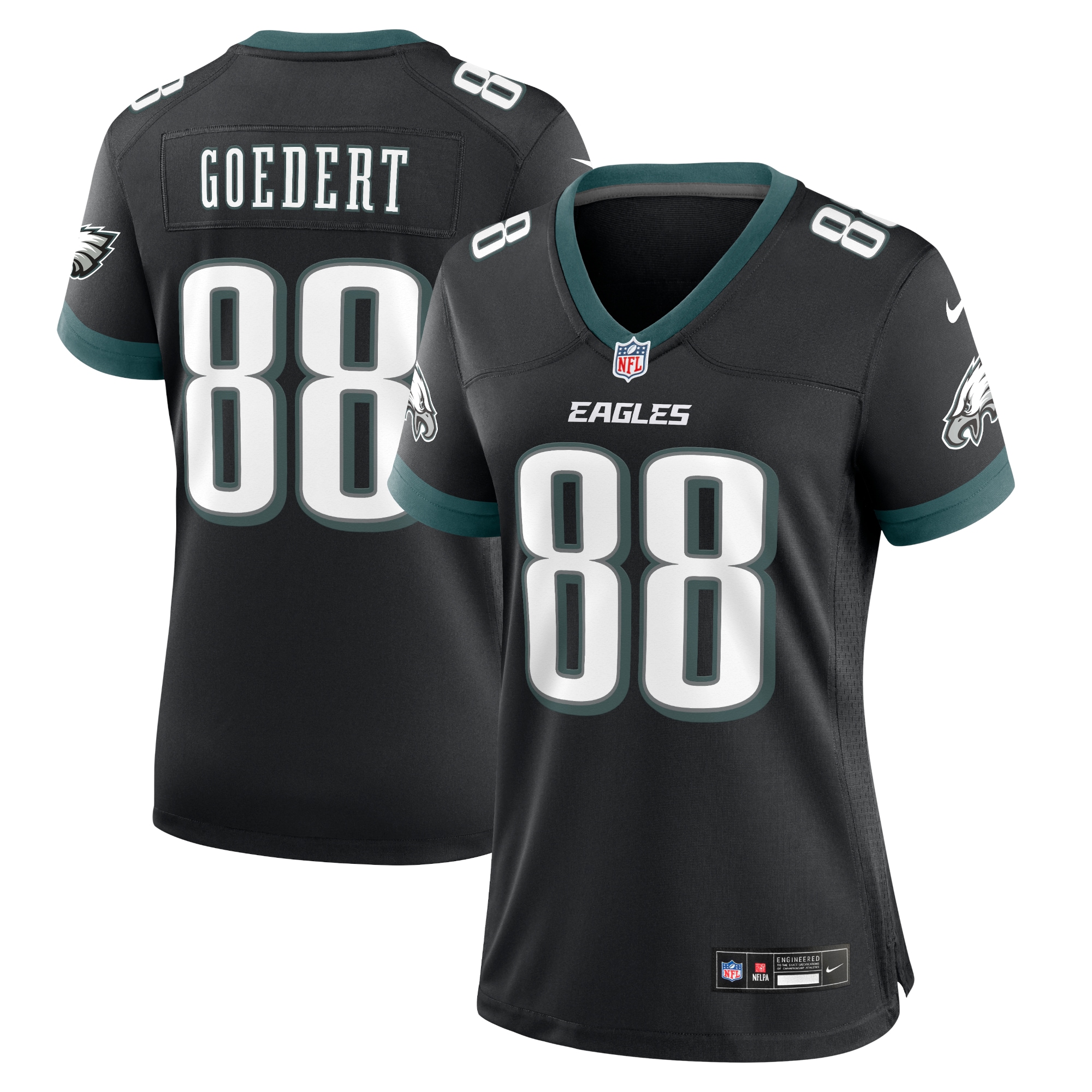 Women's Philadelphia Eagles Dallas Goedert Black Alternate Game Jersey JS8387 Saliibo