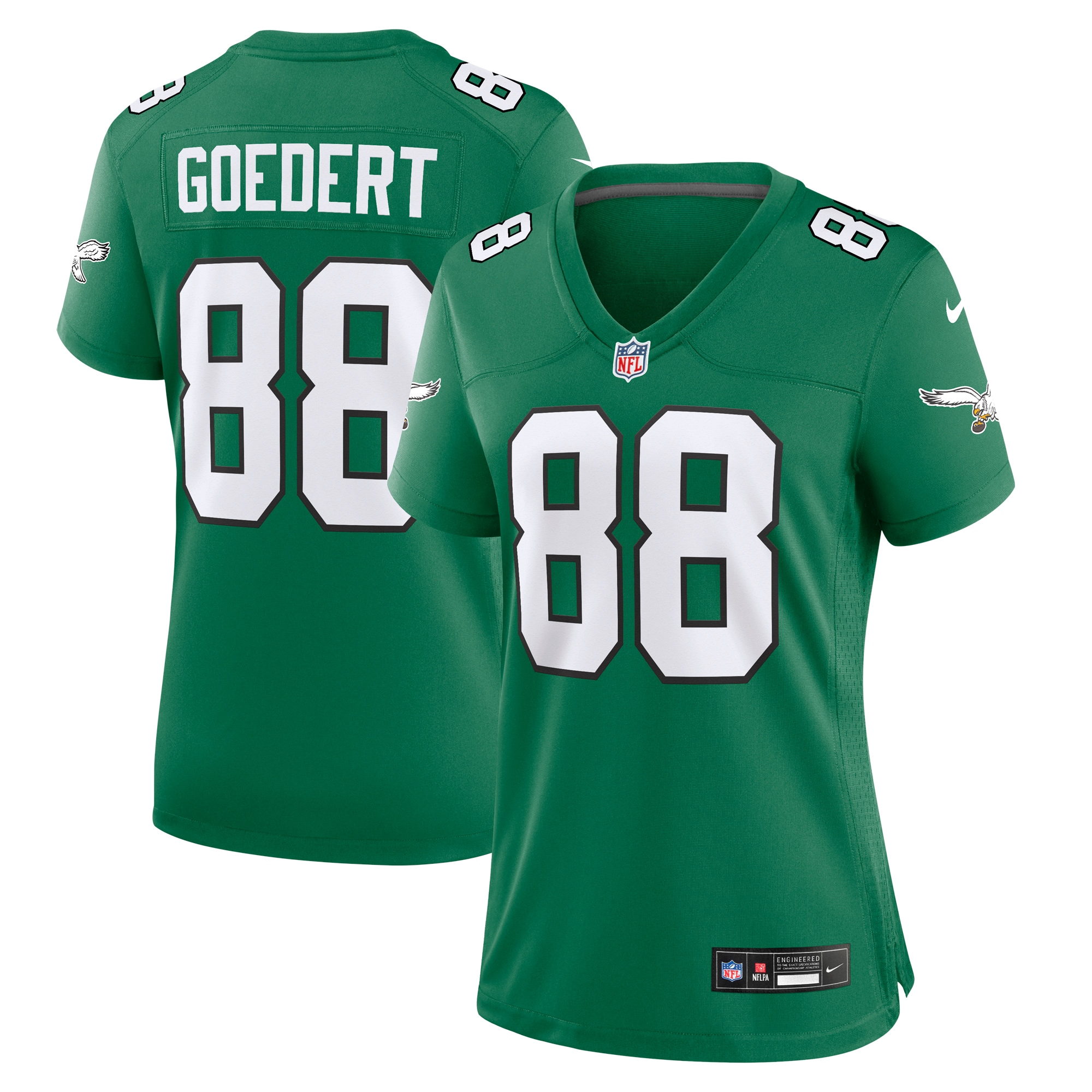 Women's Philadelphia Eagles Dallas Goedert Kelly Green Alternate Game Jersey JS8136 Saliibo