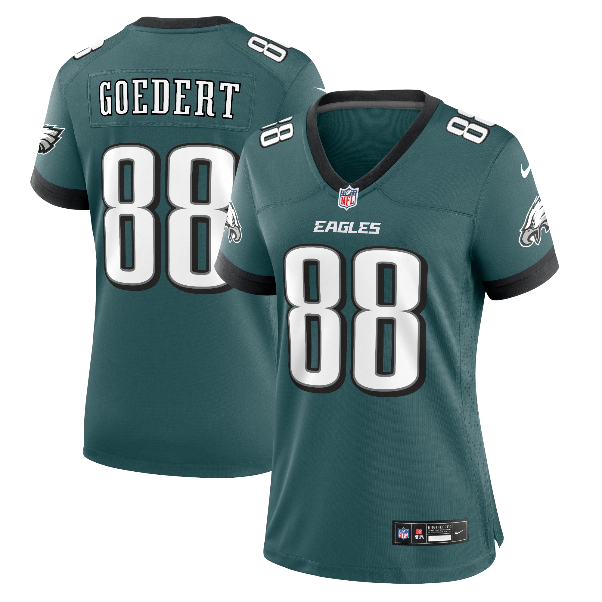 Women's Philadelphia Eagles Dallas Goedert Midnight Green Team Game Jersey JS8932 Saliibo