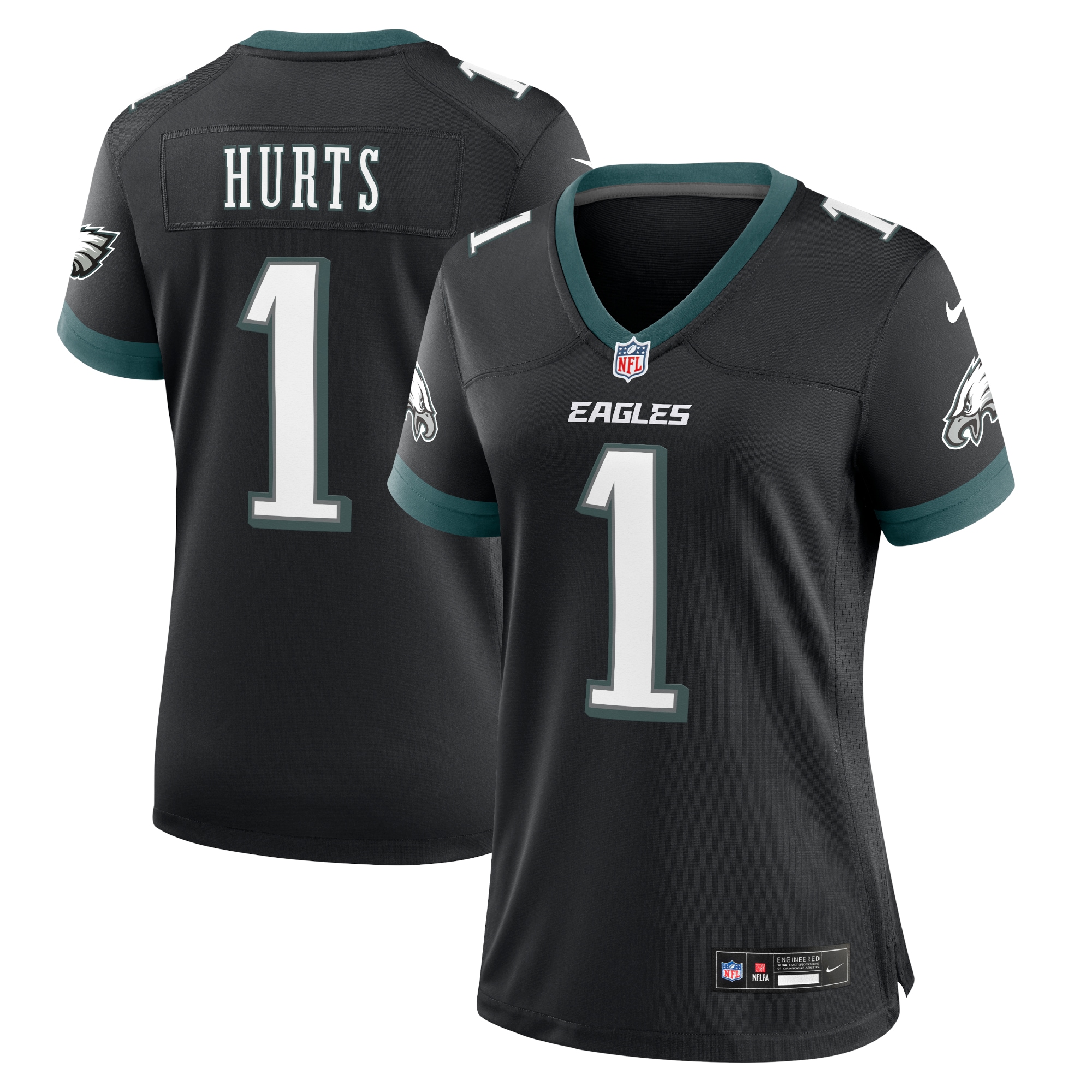 Women's Philadelphia Eagles Jalen Hurts Black Alternate Game Jersey JS6465 Saliibo
