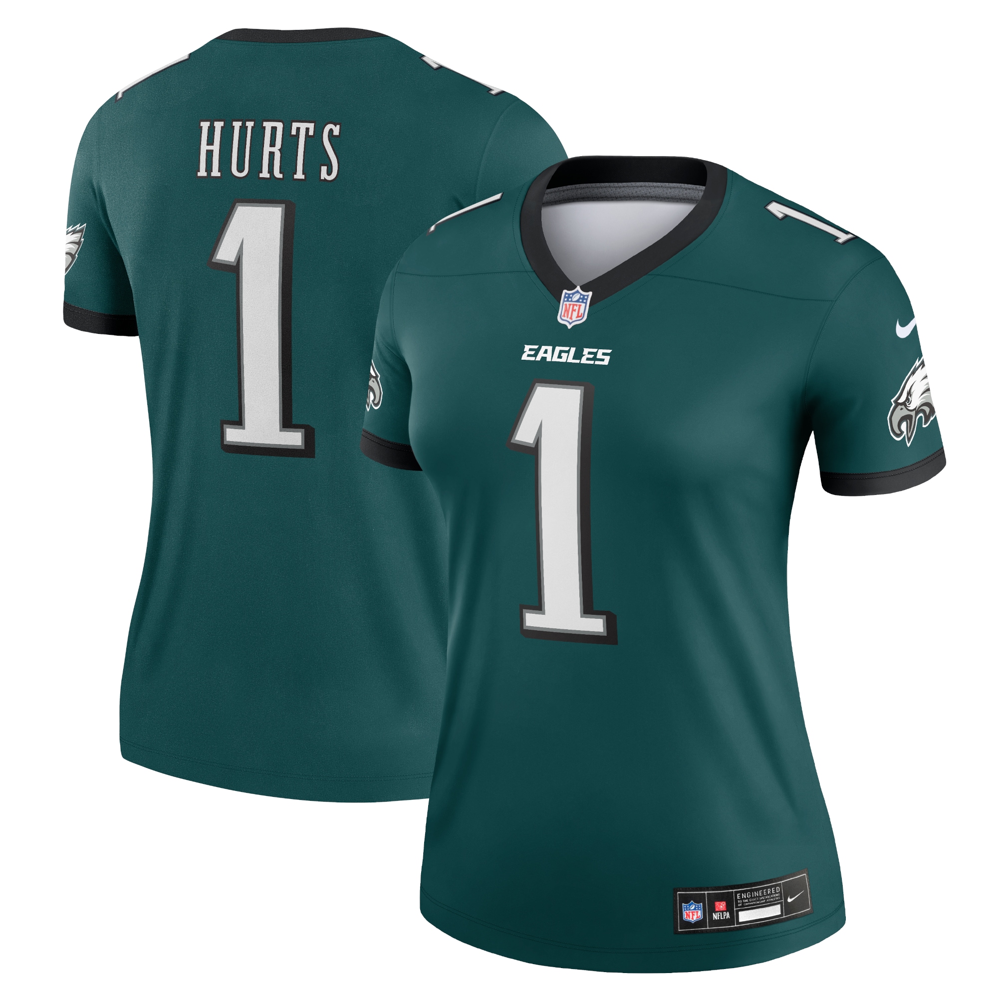 Women's Philadelphia Eagles Jalen Hurts Midnight Green Legend Player Performance Top JS9759 Saliibo