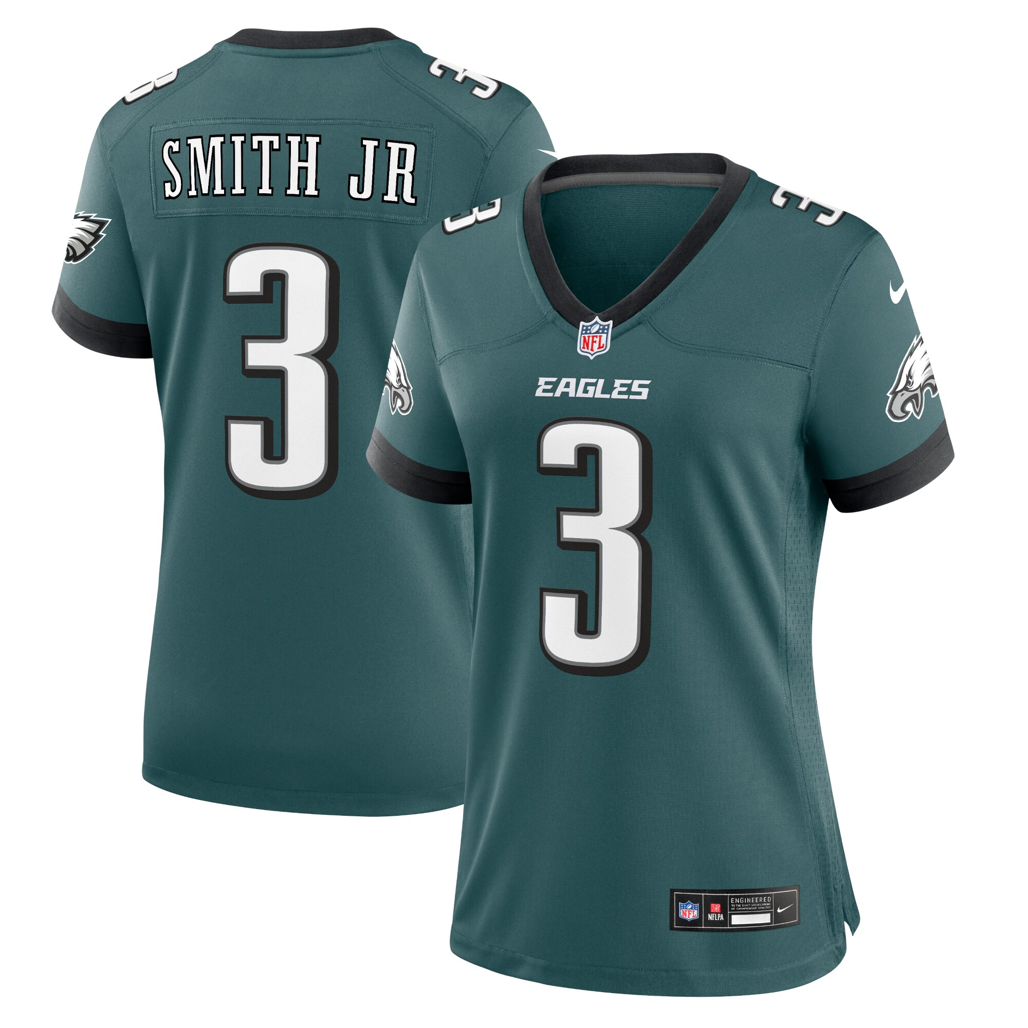 Women's Philadelphia Eagles Nolan Smith Midnight Green Team Game Jersey JS9160 Saliibo