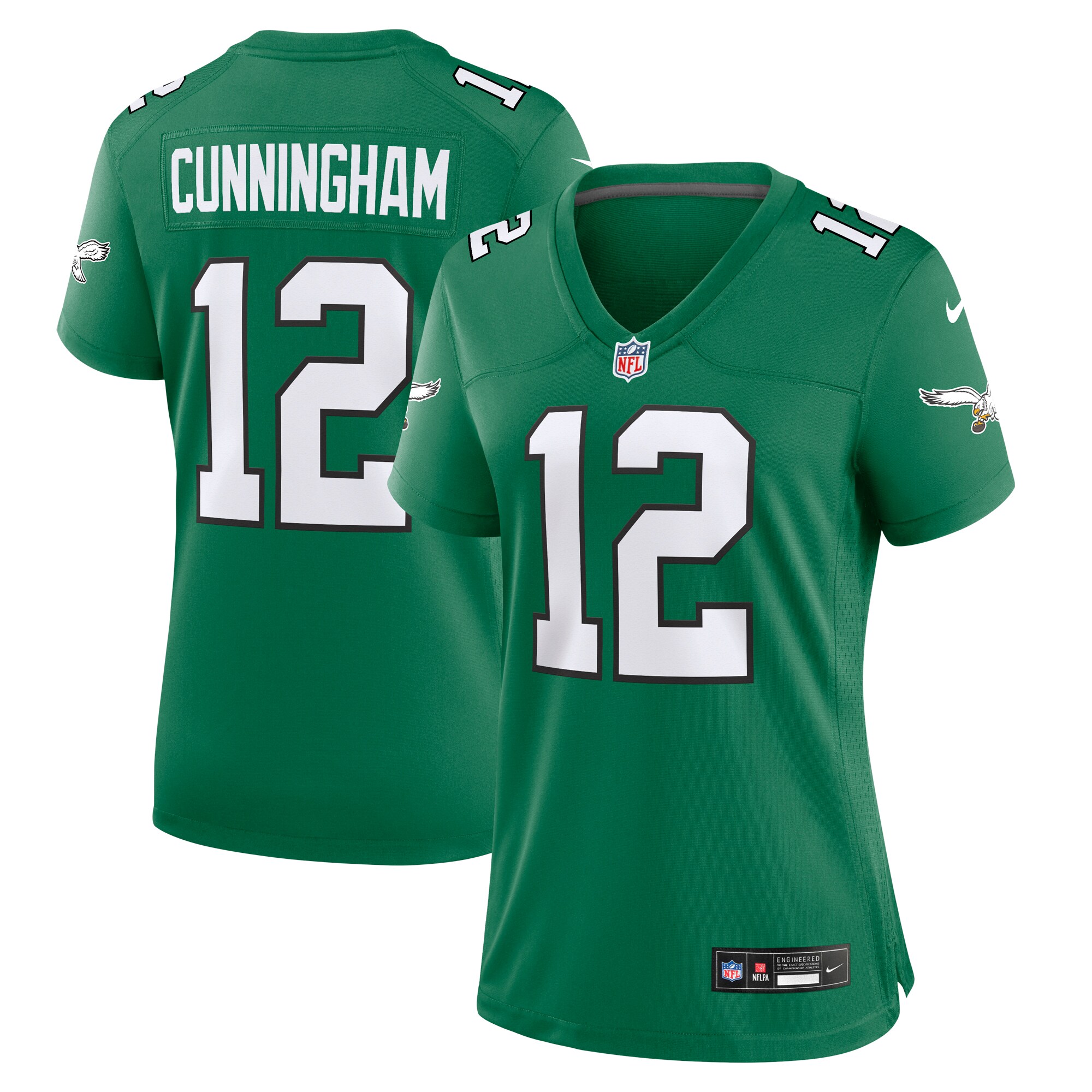 Women's Philadelphia Eagles Randall Cunningham Kelly Green Alternate Game Jersey JS3285 Saliibo
