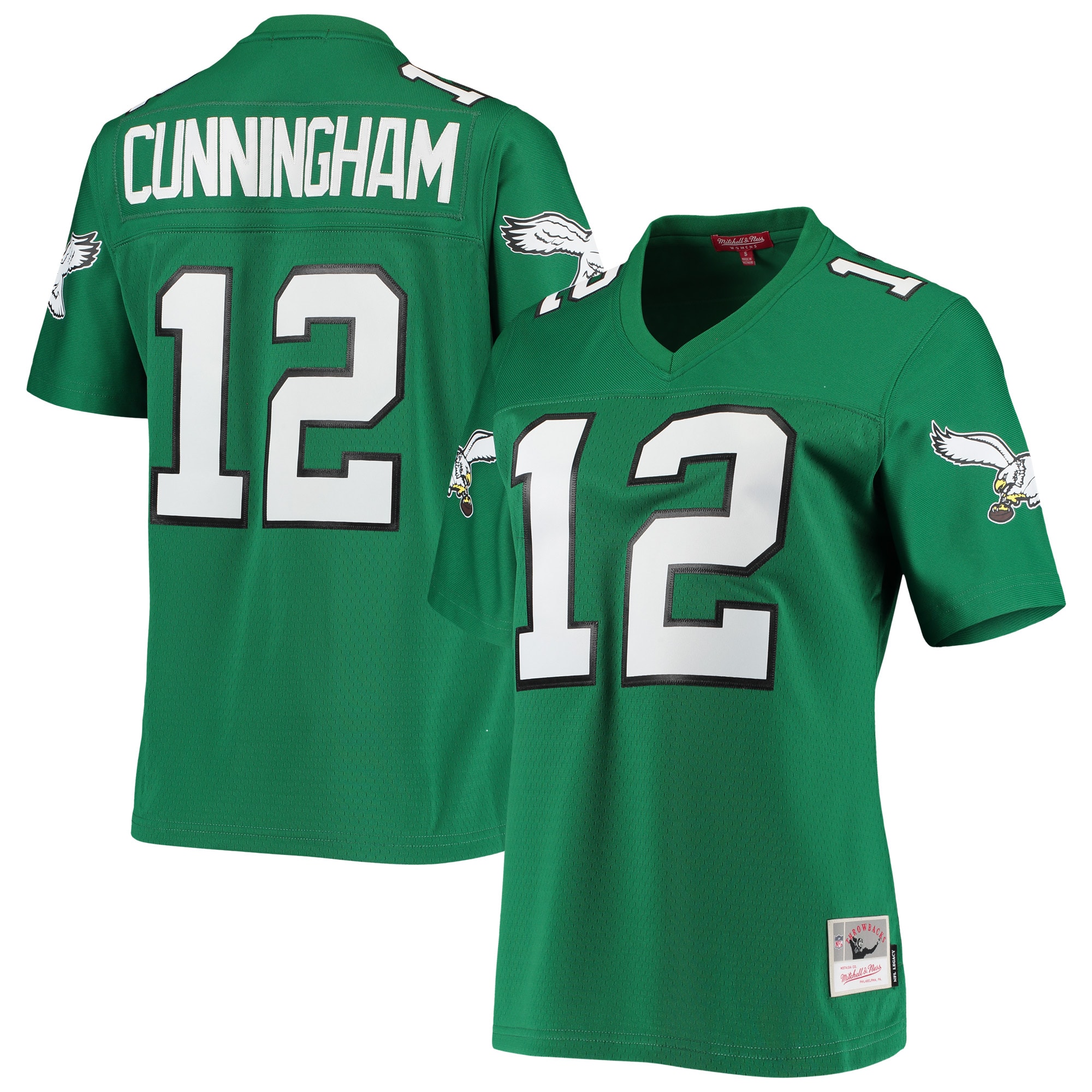 Women's Philadelphia Eagles Randall Cunningham Mitchell & Ness Kelly Green 1990 Legacy Jersey JS9824 Saliibo