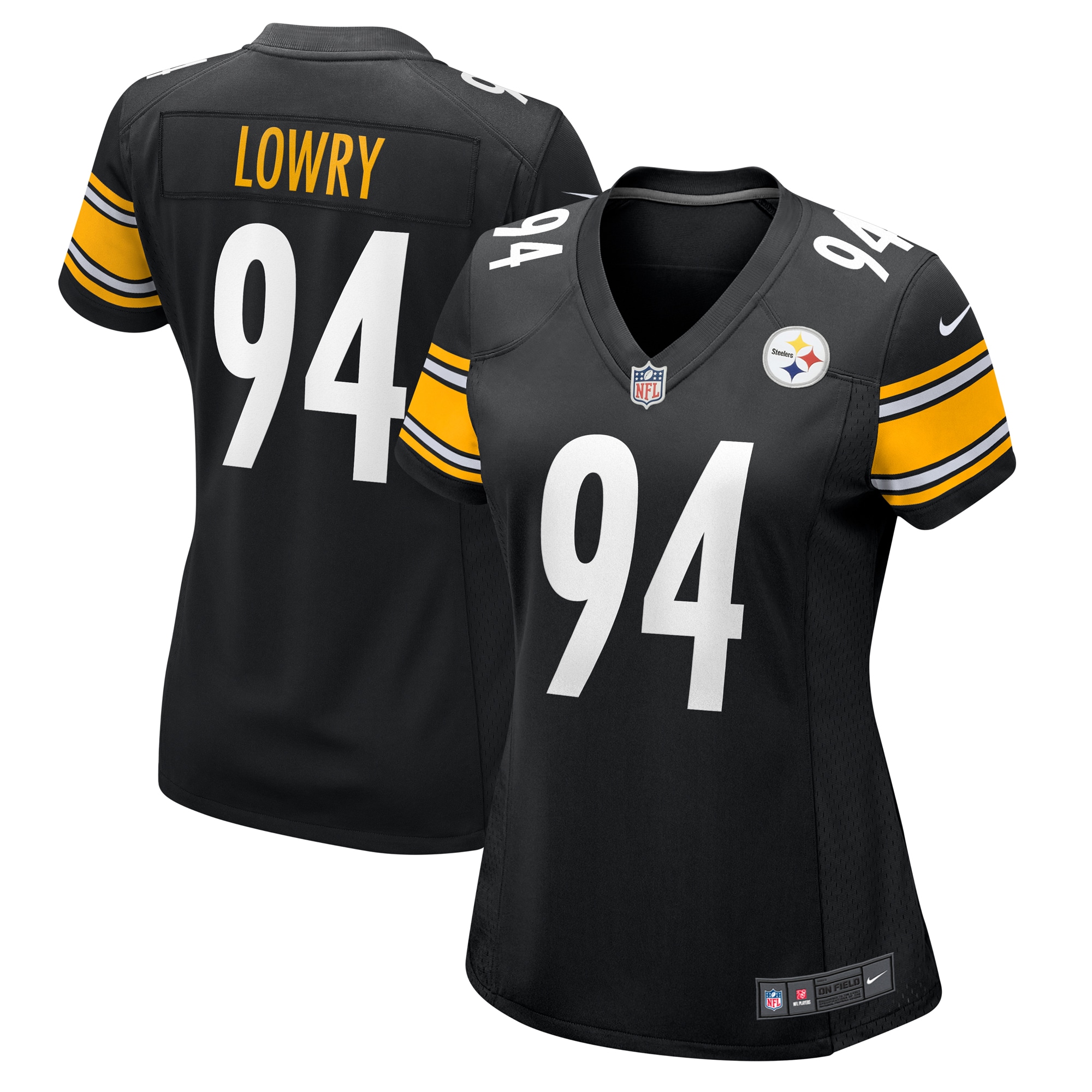 Women's Pittsburgh Steelers Dean Lowry Black Game Jersey JS6834 Saliibo