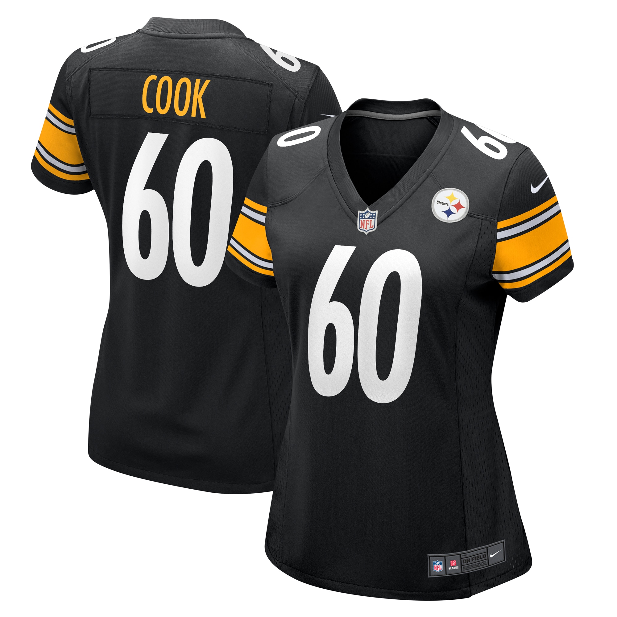 Women's Pittsburgh Steelers Dylan Cook Black Game Jersey JS3579 Saliibo