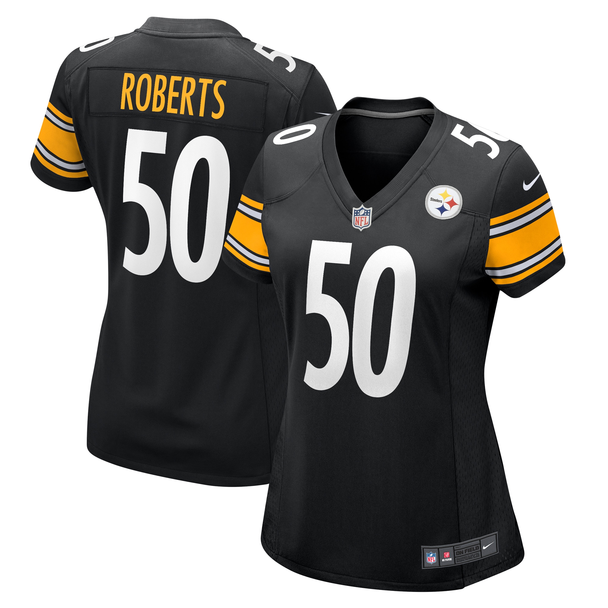 Women's Pittsburgh Steelers Elandon Roberts Black Game Jersey JS3155 Saliibo