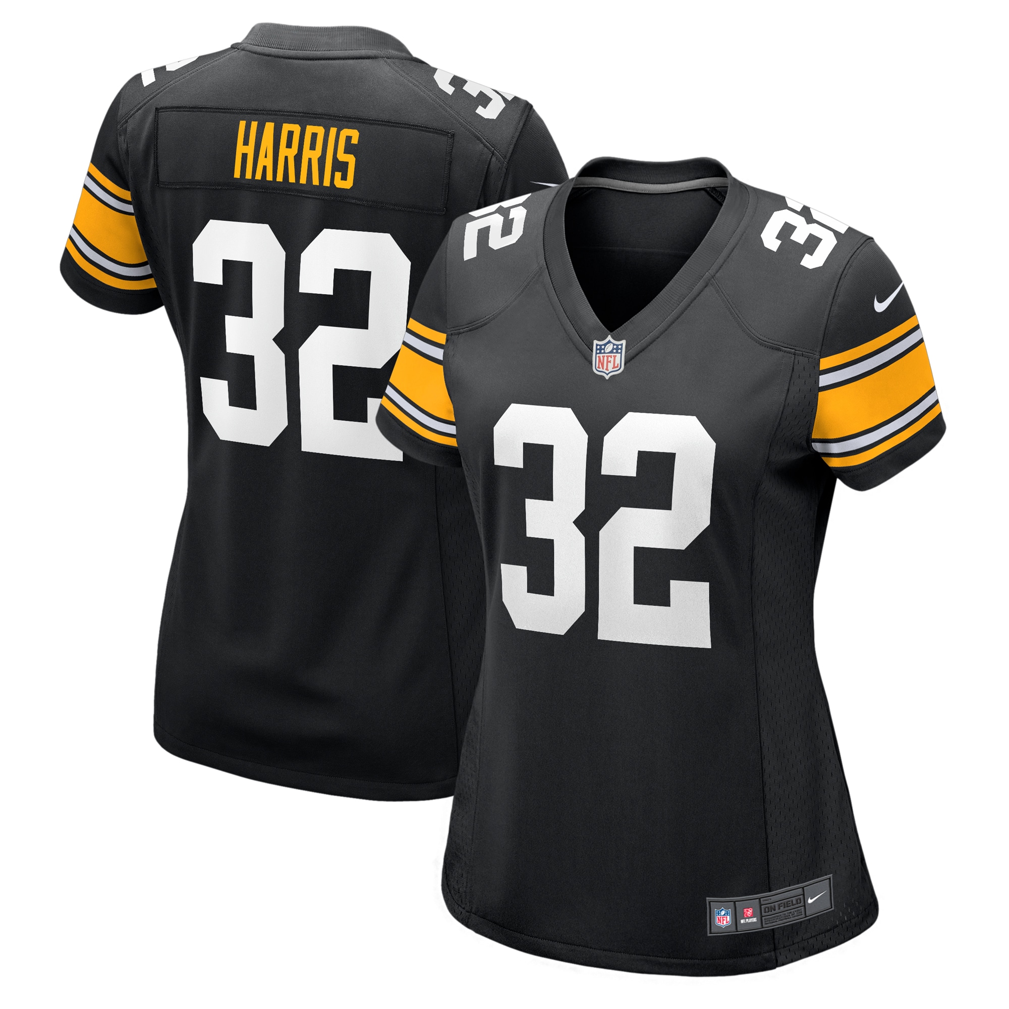 Women's Pittsburgh Steelers Franco Harris Black Alternate Retired Player Jersey JS4832 Saliibo