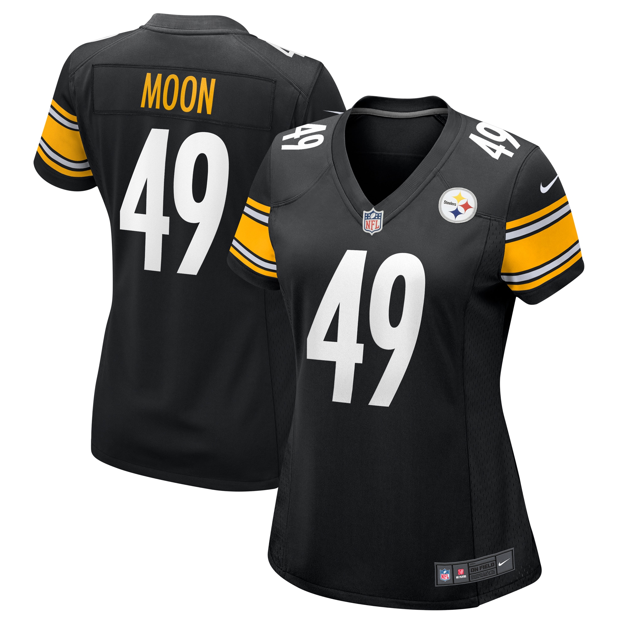 Women's Pittsburgh Steelers Jeremiah Moon Black Game Jersey JS9888 Saliibo