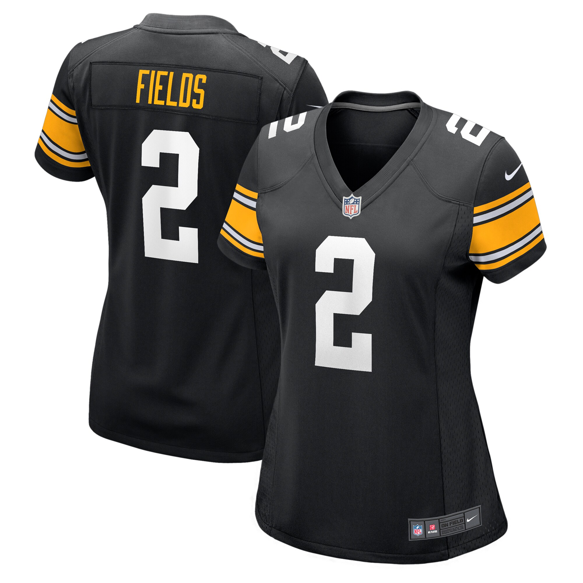 Women's Pittsburgh Steelers Justin Fields Black Alternate Game Jersey JS8275 Saliibo