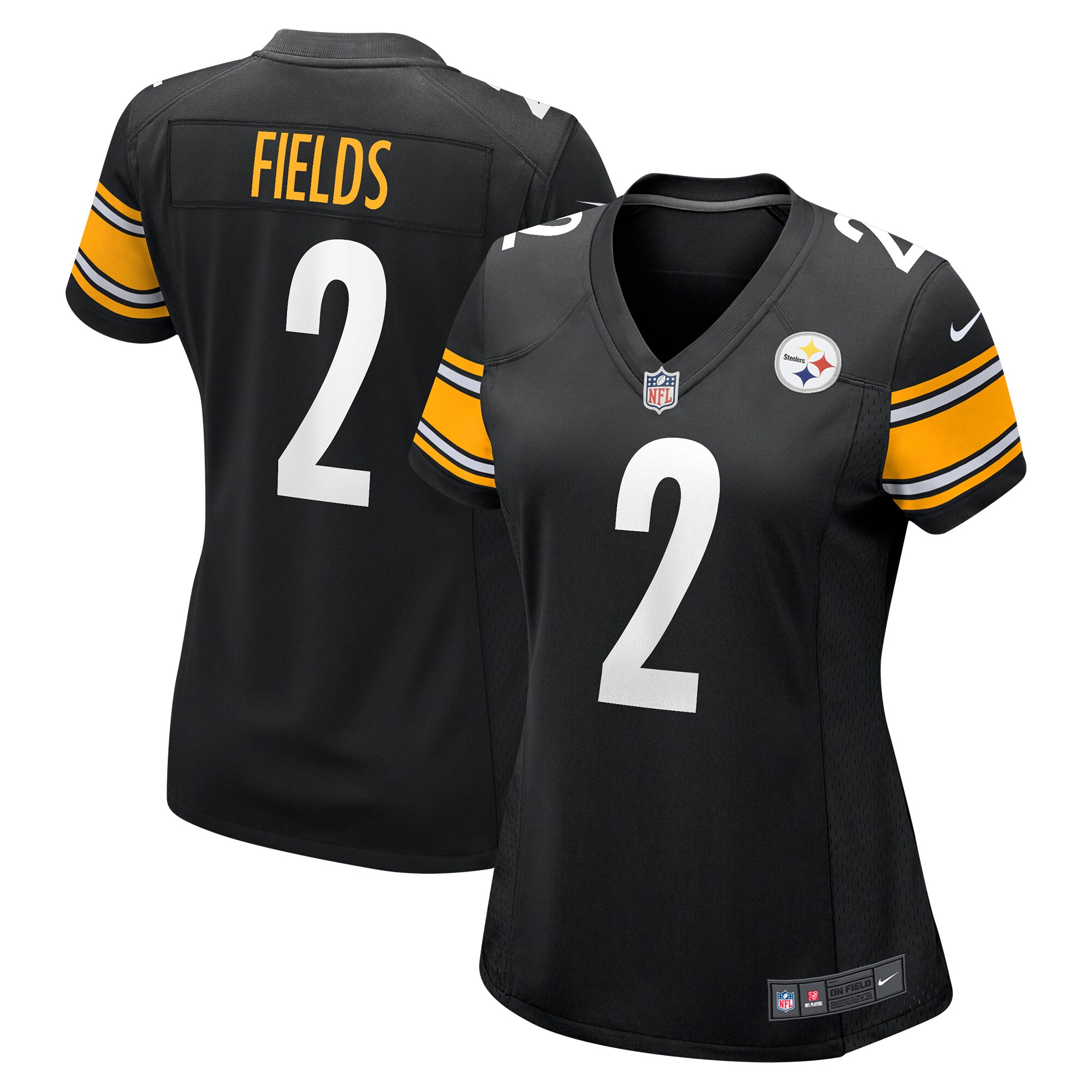 Women's Pittsburgh Steelers Justin Fields Black Game Player Jersey JS7868 Saliibo