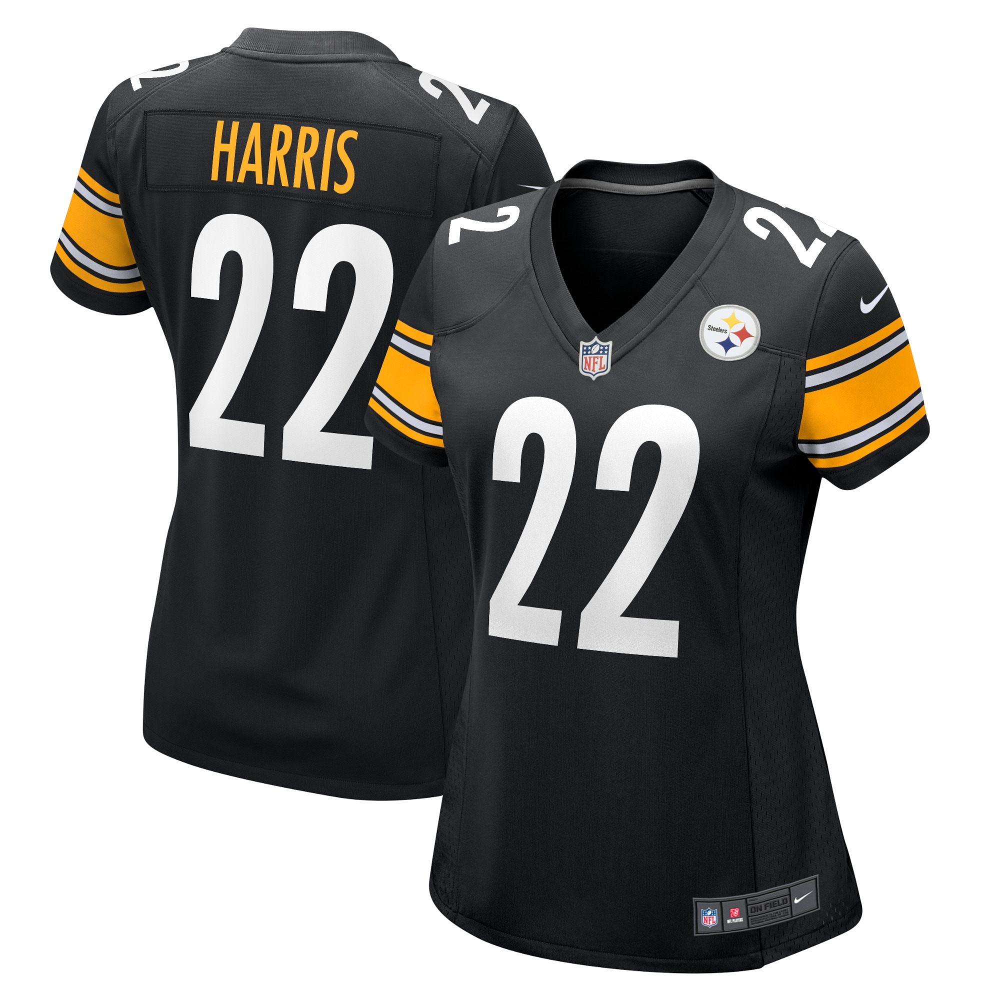Women's Pittsburgh Steelers Najee Harris Black Team Game Jersey JS3642 Saliibo