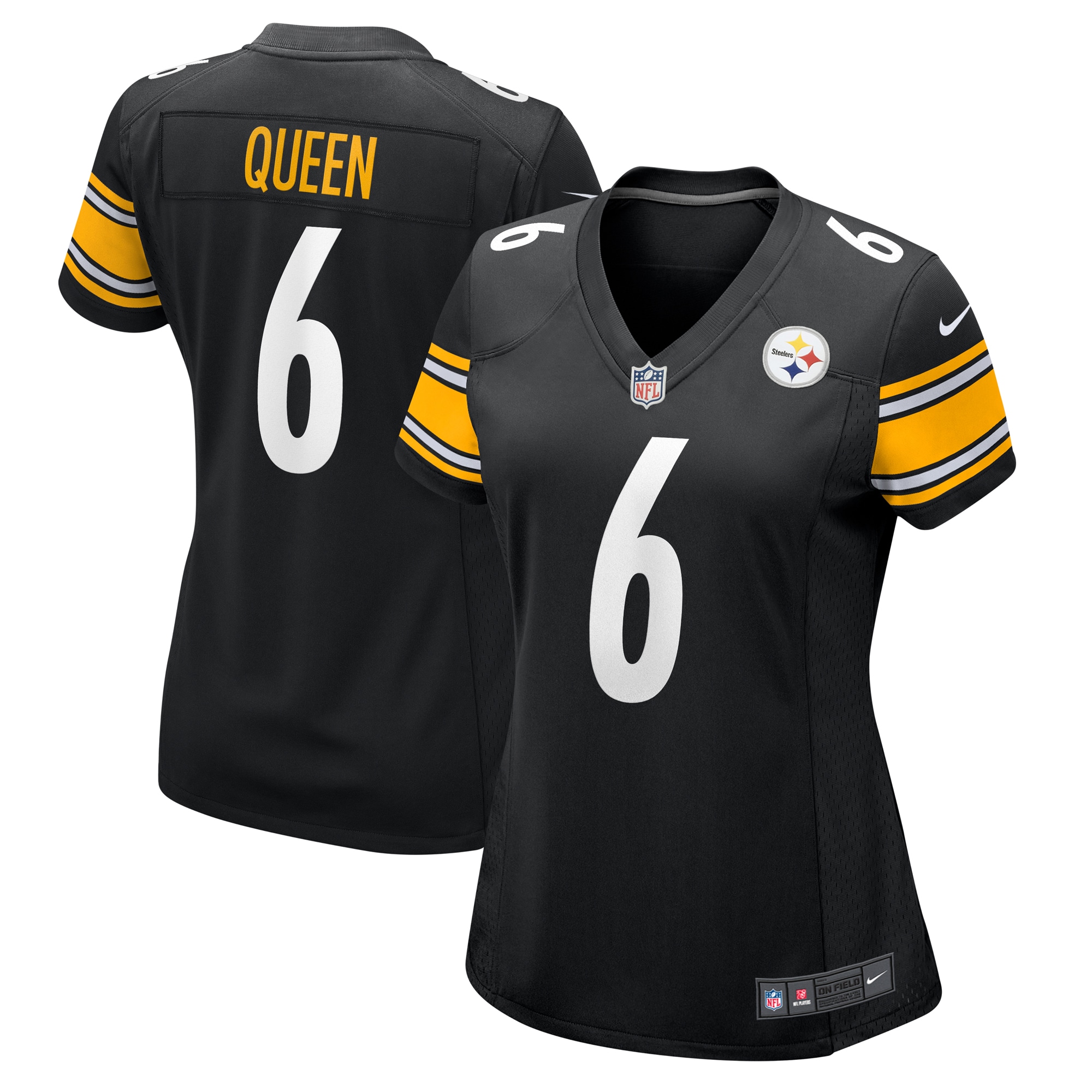Women's Pittsburgh Steelers Patrick Queen Black Game Jersey JS6969 Saliibo