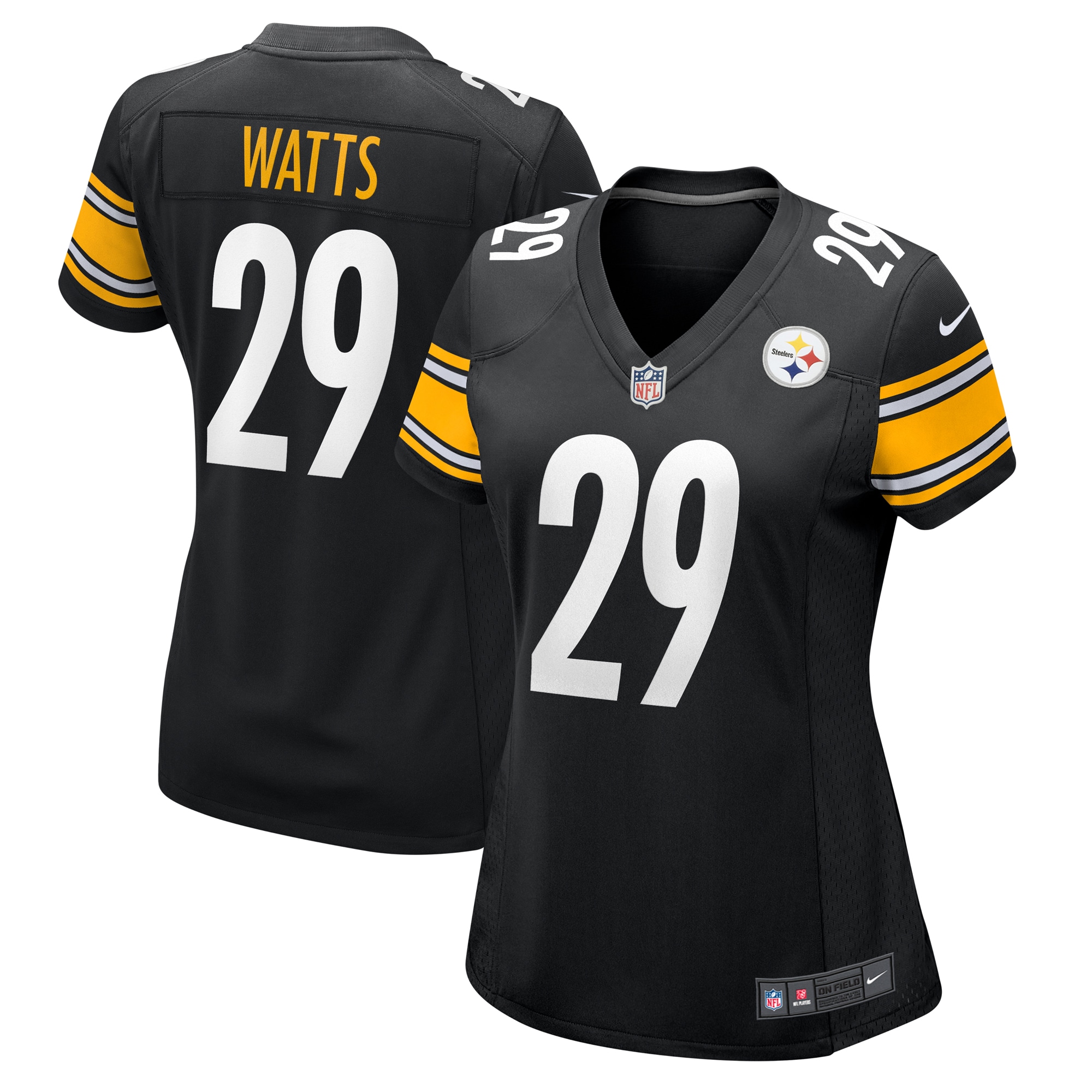 Women's Pittsburgh Steelers Ryan Watts Black Game Jersey JS2718 Saliibo