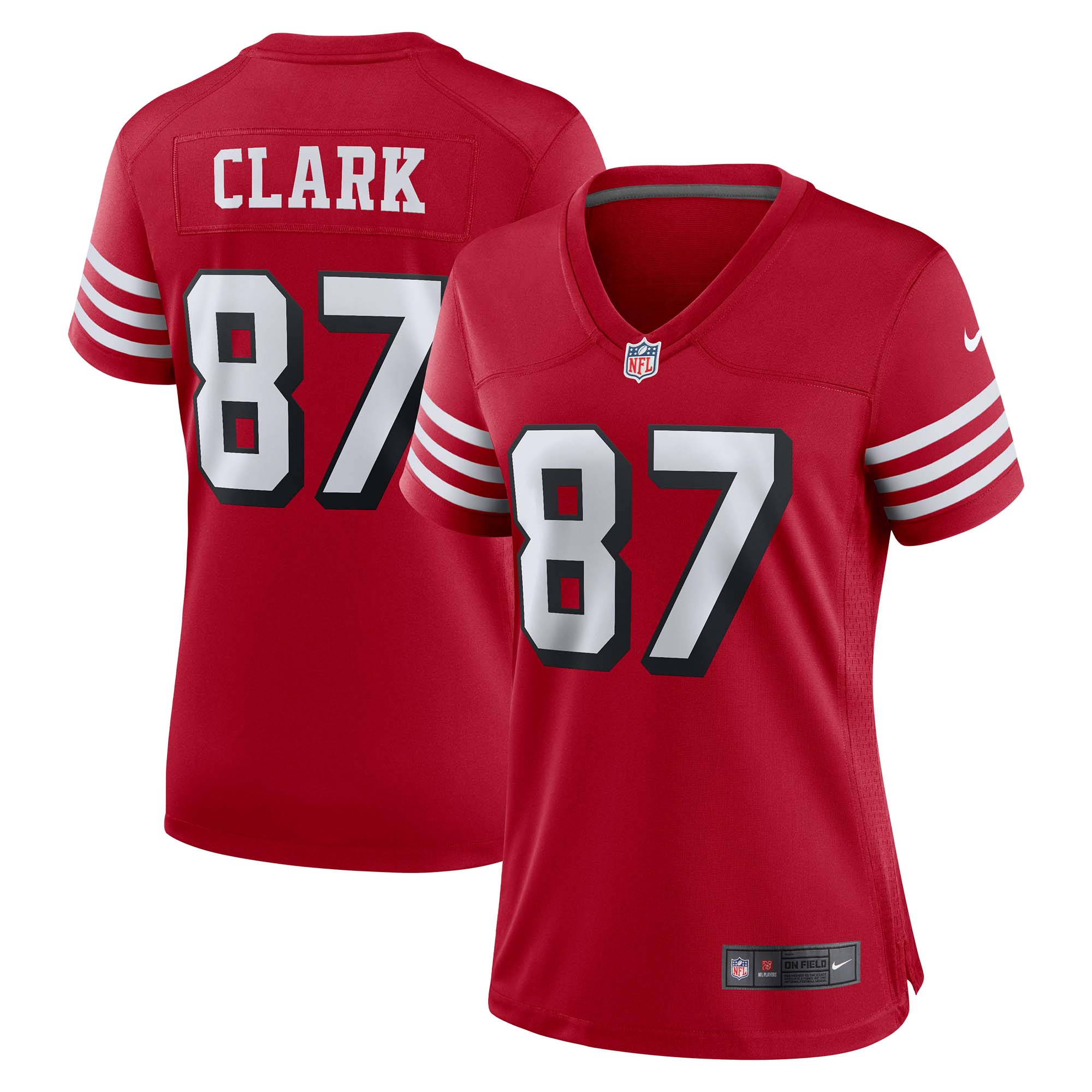 Women's San Francisco 49ers Dwight Clark Scarlet Alternate Game Jersey JS4386 Saliibo