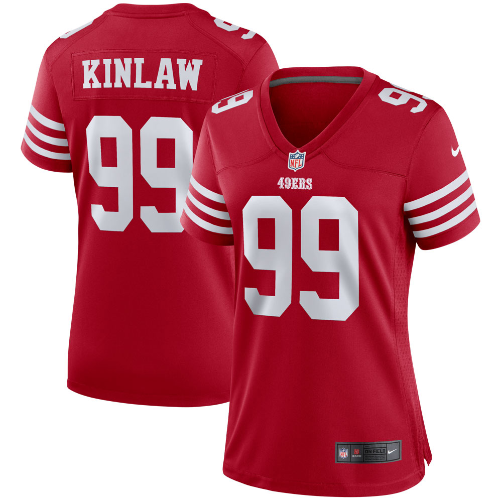 Women's San Francisco 49ers Javon Kinlaw Scarlet Player Jersey JS8633 Saliibo