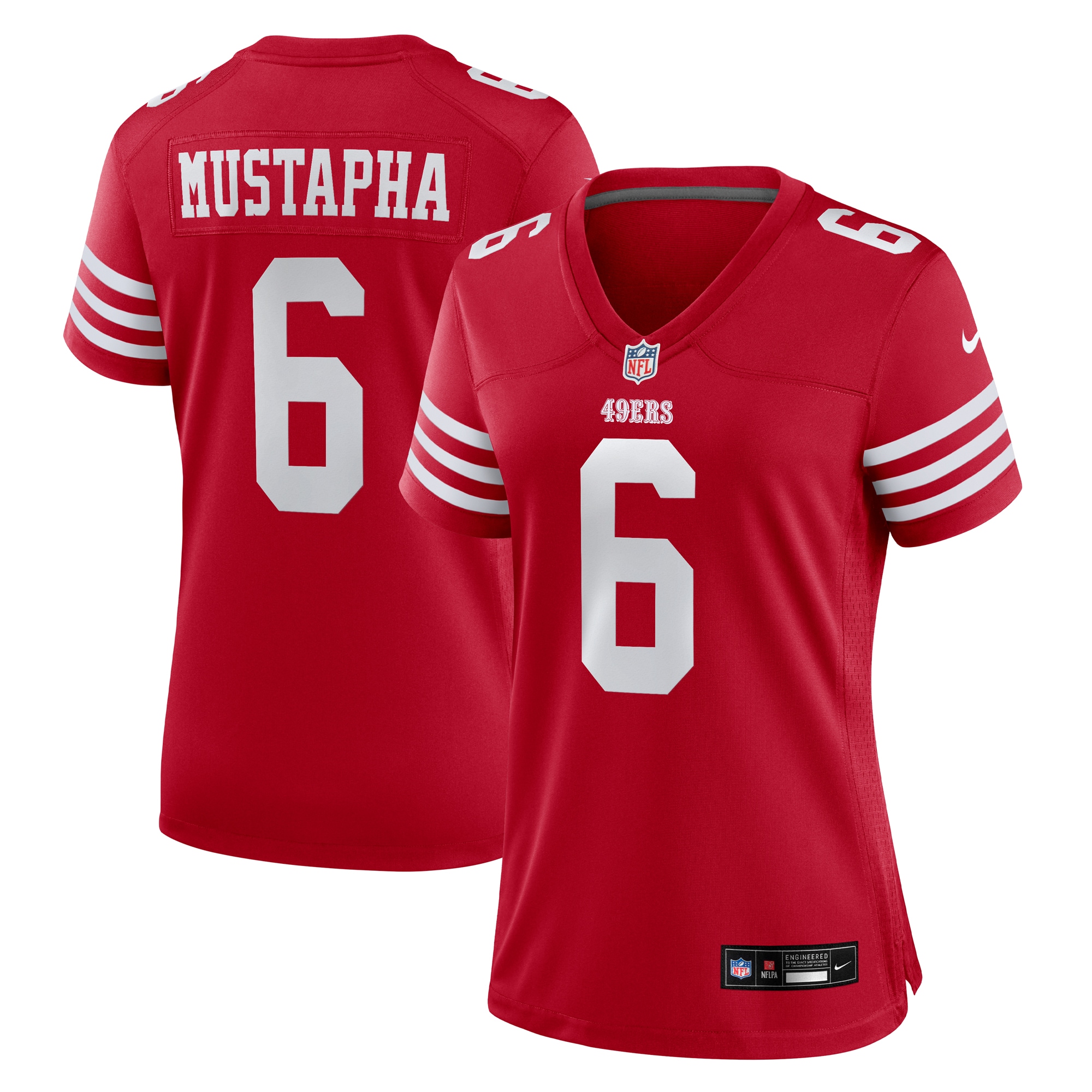 Women's San Francisco 49ers Malik Mustapha Scarlet Game Jersey JS3657 Saliibo