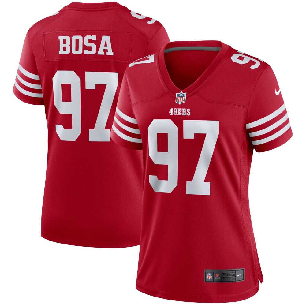 Women's San Francisco 49ers Nick Bosa Scarlet Player Jersey JS6780 Saliibo