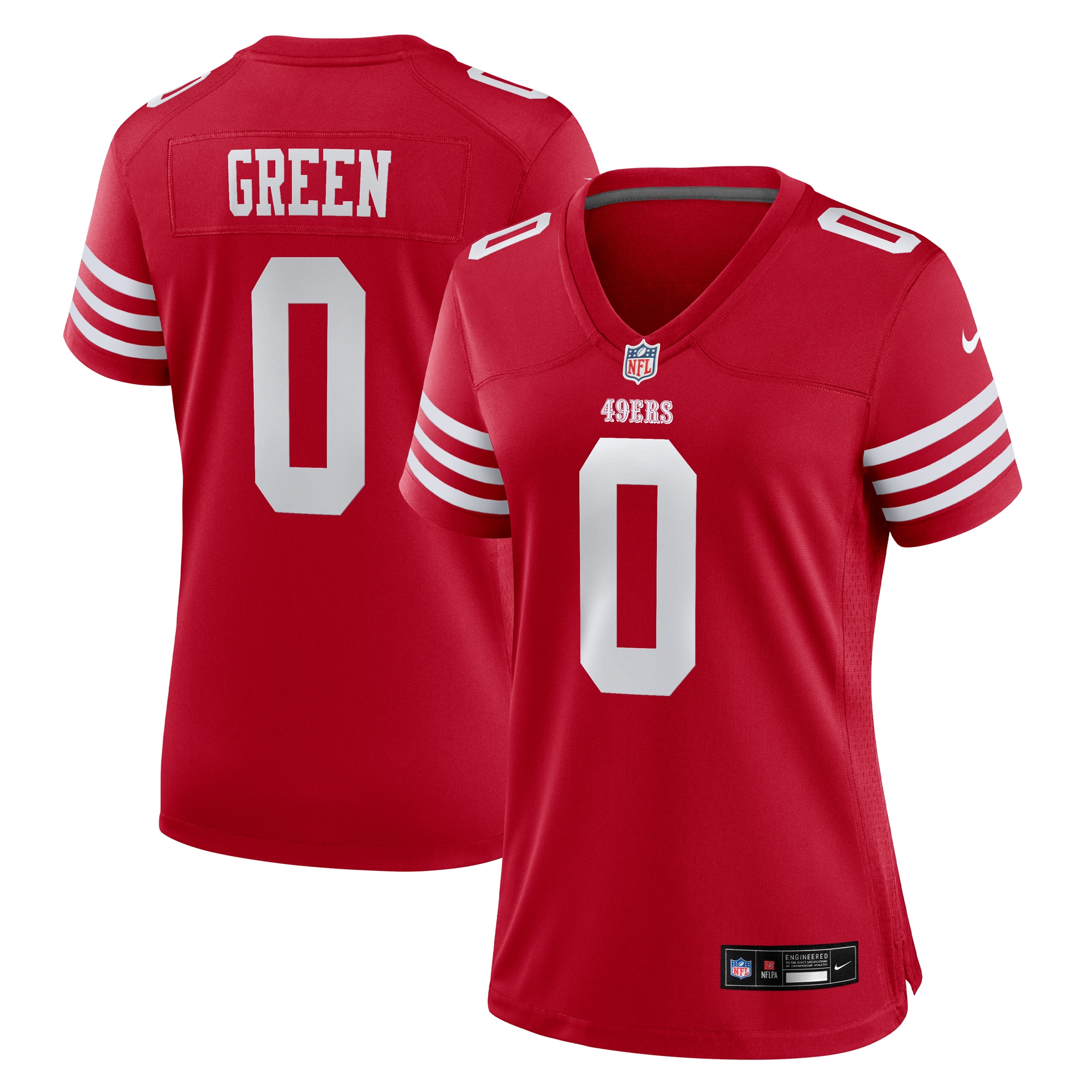 Women's San Francisco 49ers Renardo Green Scarlet Game Jersey JS8878 Saliibo