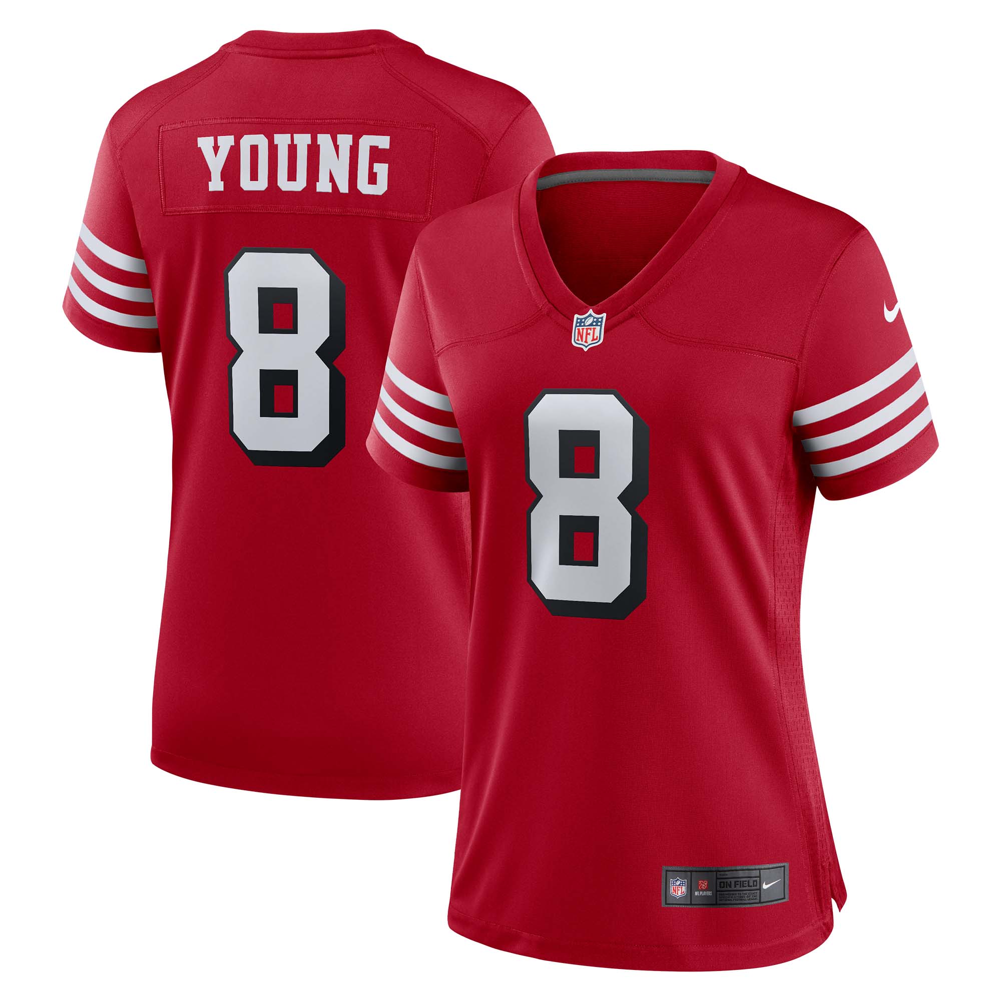 Women's San Francisco 49ers Steve Young Scarlet Alternate Game Jersey JS5770 Saliibo