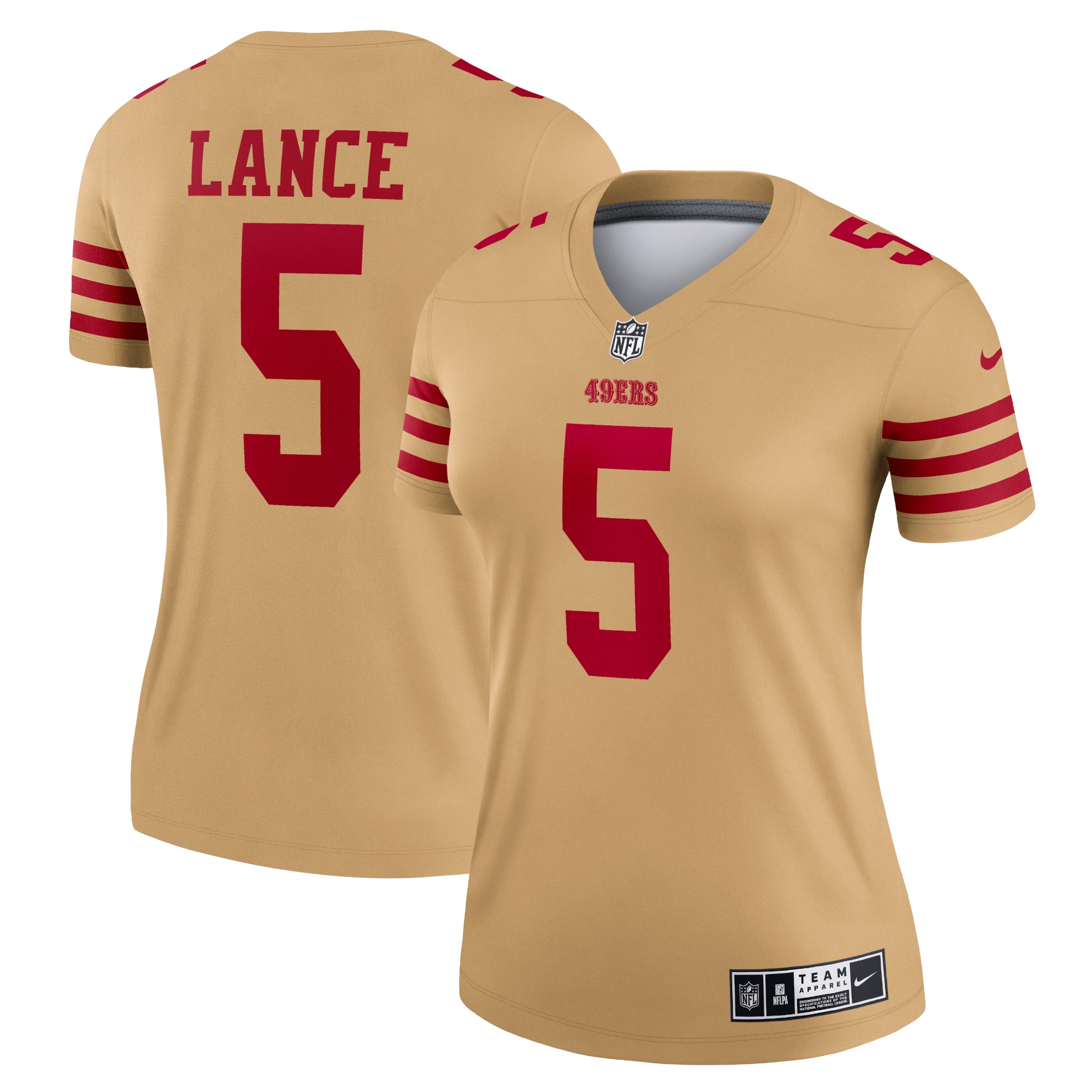 Women's San Francisco 49ers Trey Lance Gold Inverted Legend Player Performance Top JS9258 Saliibo