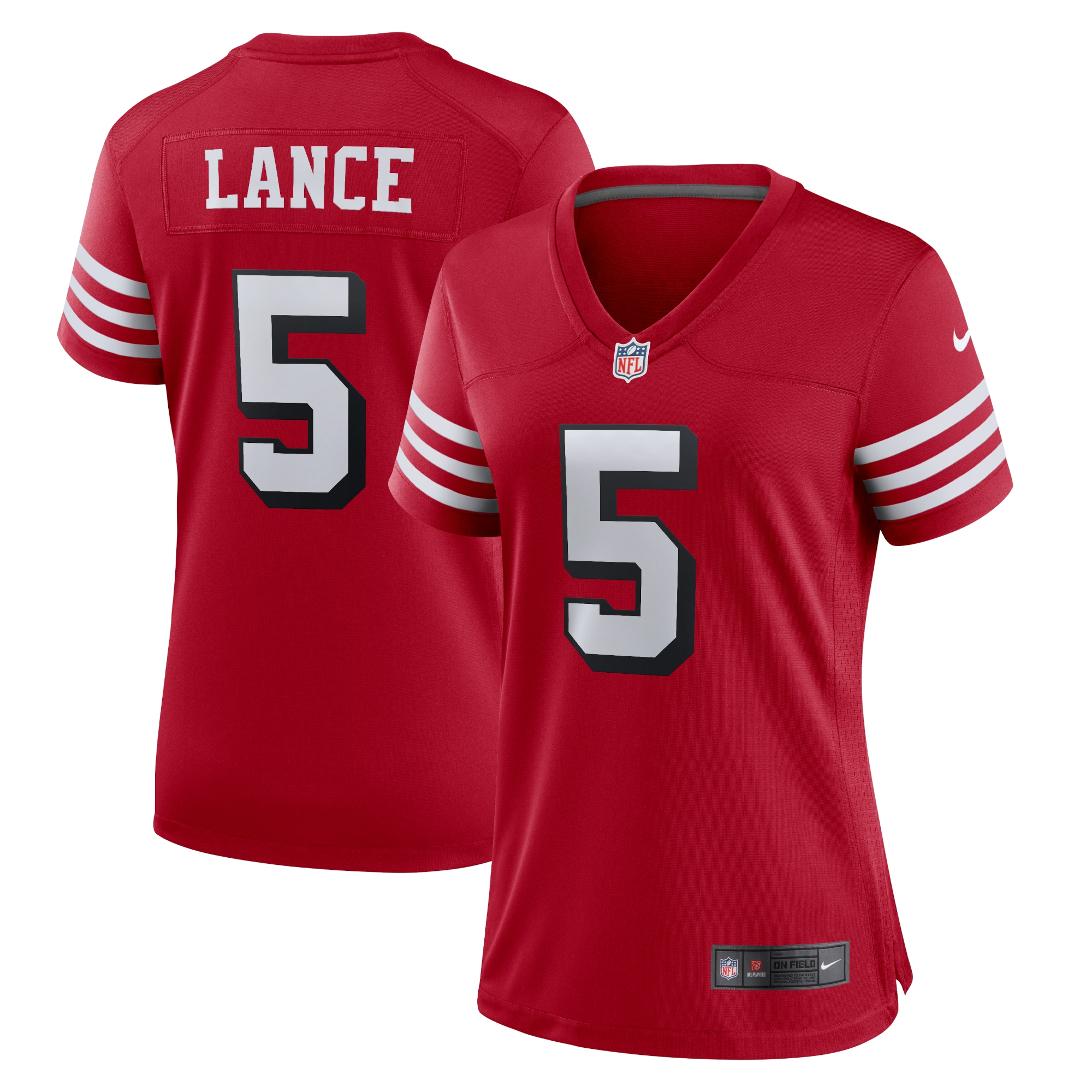 Women's San Francisco 49ers Trey Lance Scarlet Alternate Game Jersey JS6358 Saliibo