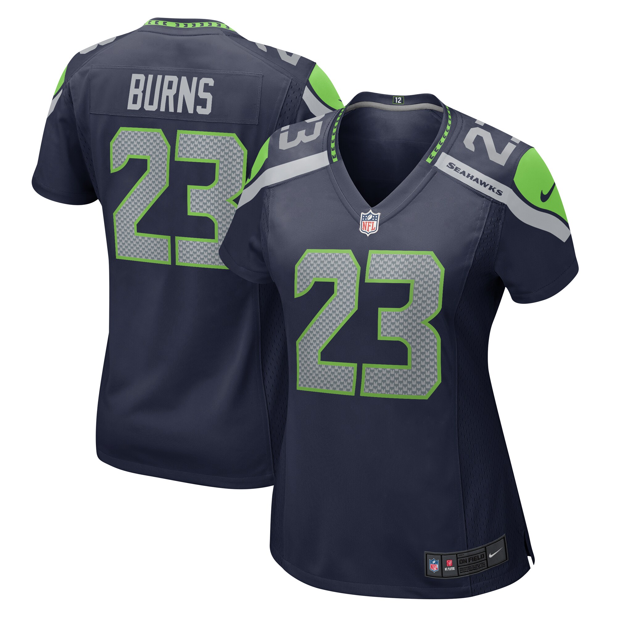 Women's Seattle Seahawks Artie Burns College Navy Game Jersey JS8967 Saliibo