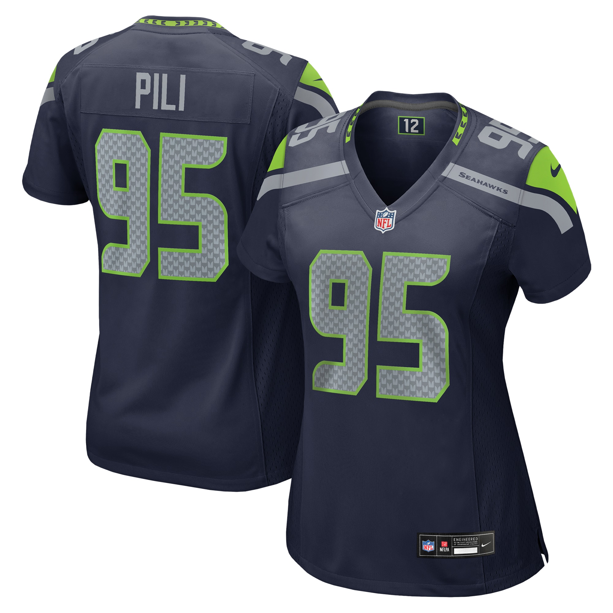 Women's Seattle Seahawks Brandon Pili College Navy Team Game Jersey JS3717 Saliibo